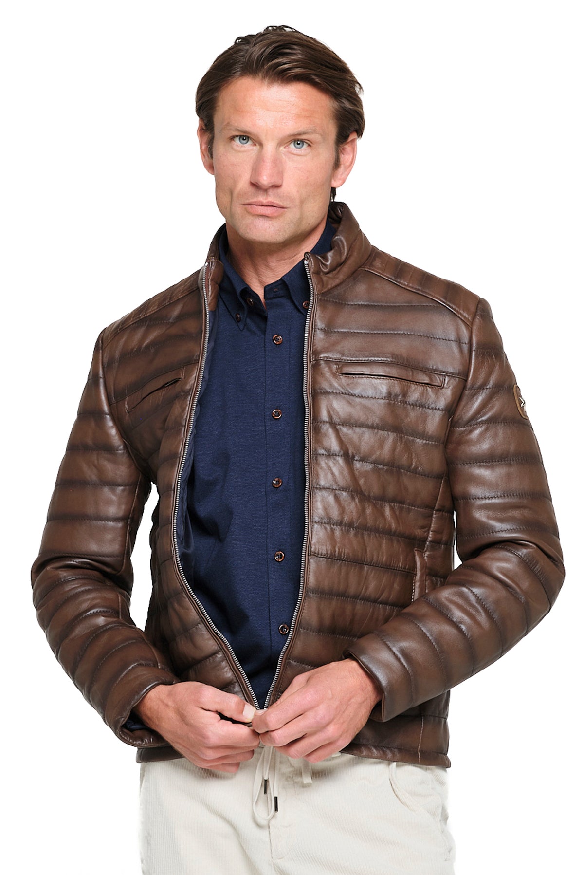ΑΝΔΡΙΚΟ ΚΑΦΕ ΚΑΠΙΤΟΝΕ ΔΕΡΜΑΤΙΝΟ JACKET PORTOBELLO'S