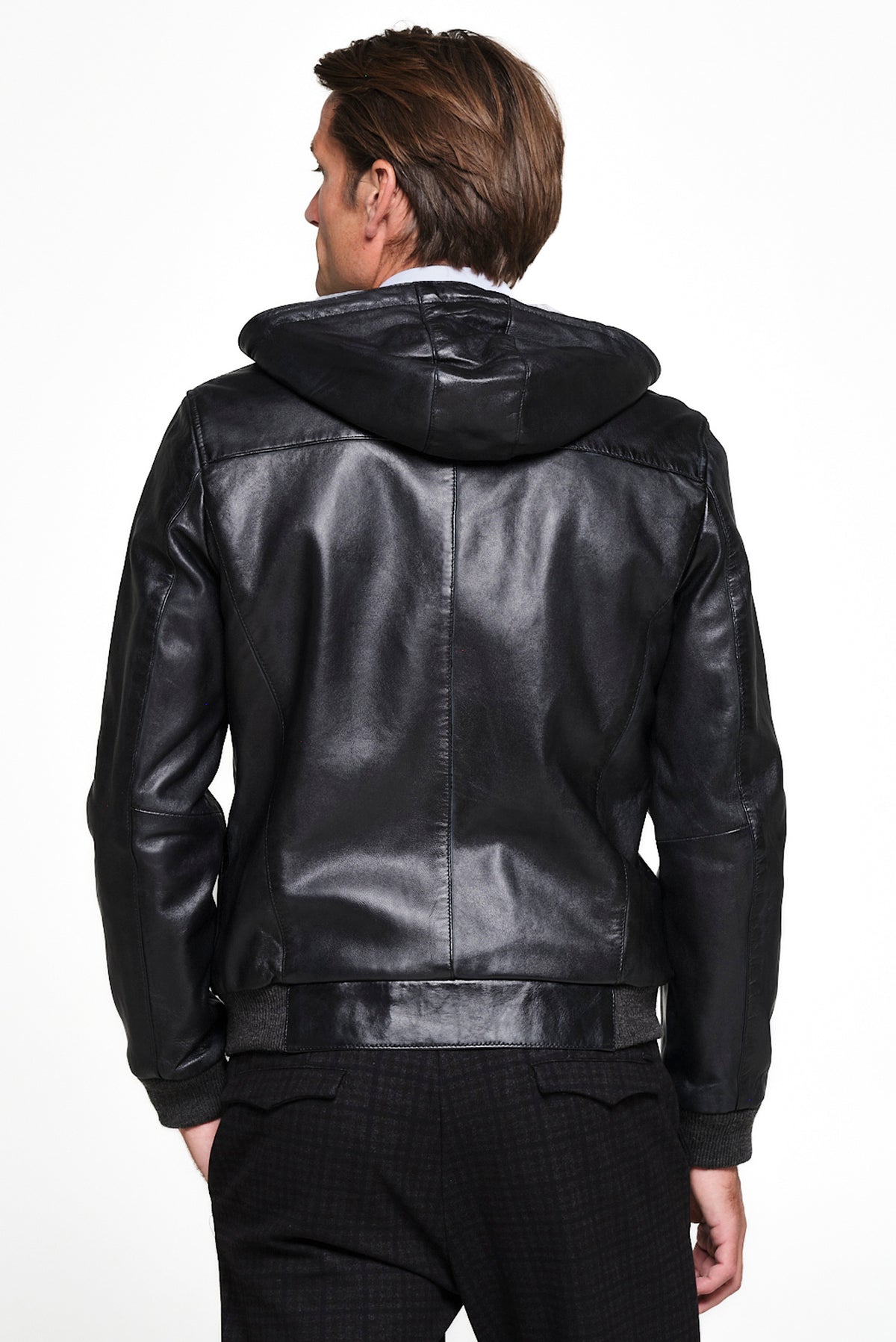 ΑΝΔΡΙΚΟ ΜΑΥΡΟ ΔΕΡΜΑΤΙΝΟ JACKET LES GENT'S