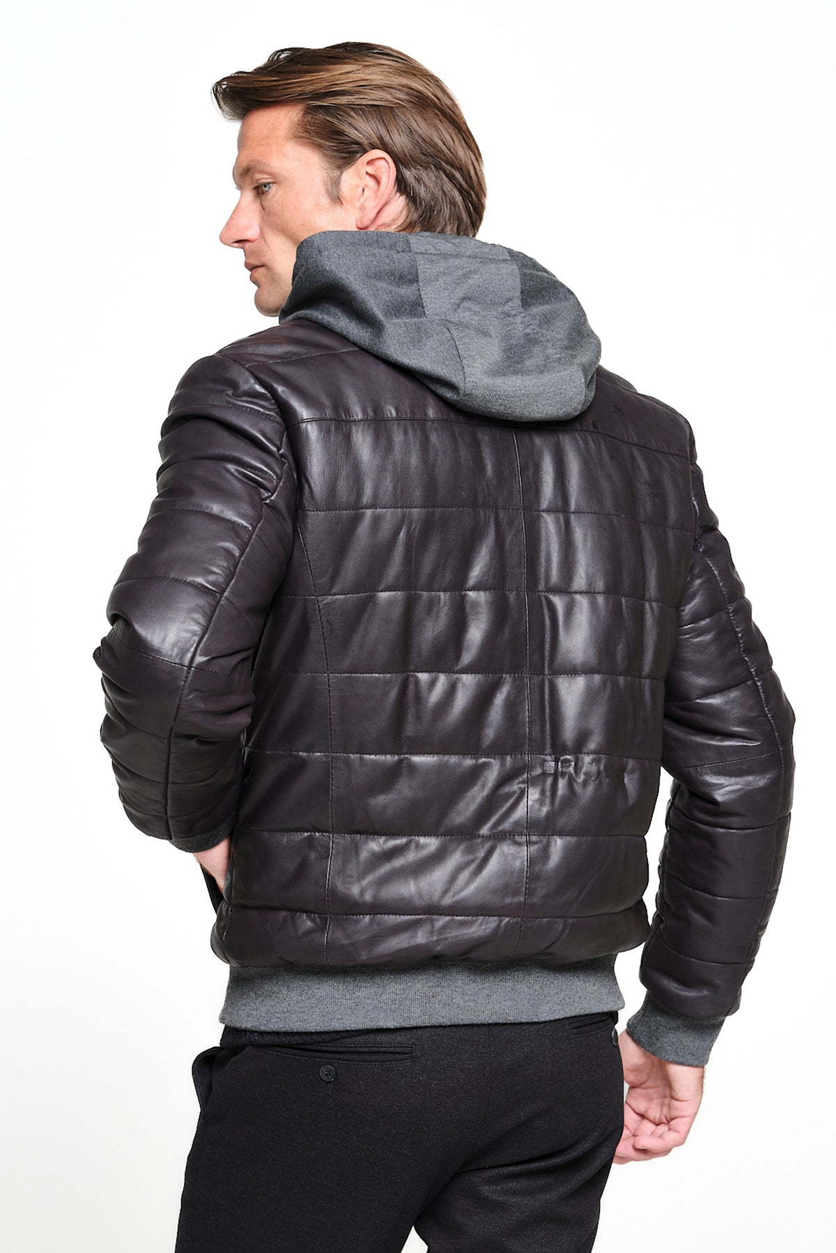 ΑΝΔΡΙΚΟ ΜΑΥΡΟ ΚΑΠΙΤΟΝΕ ΔΕΡΜΑΤΙΝΟ JACKET PORTOBELLO'S