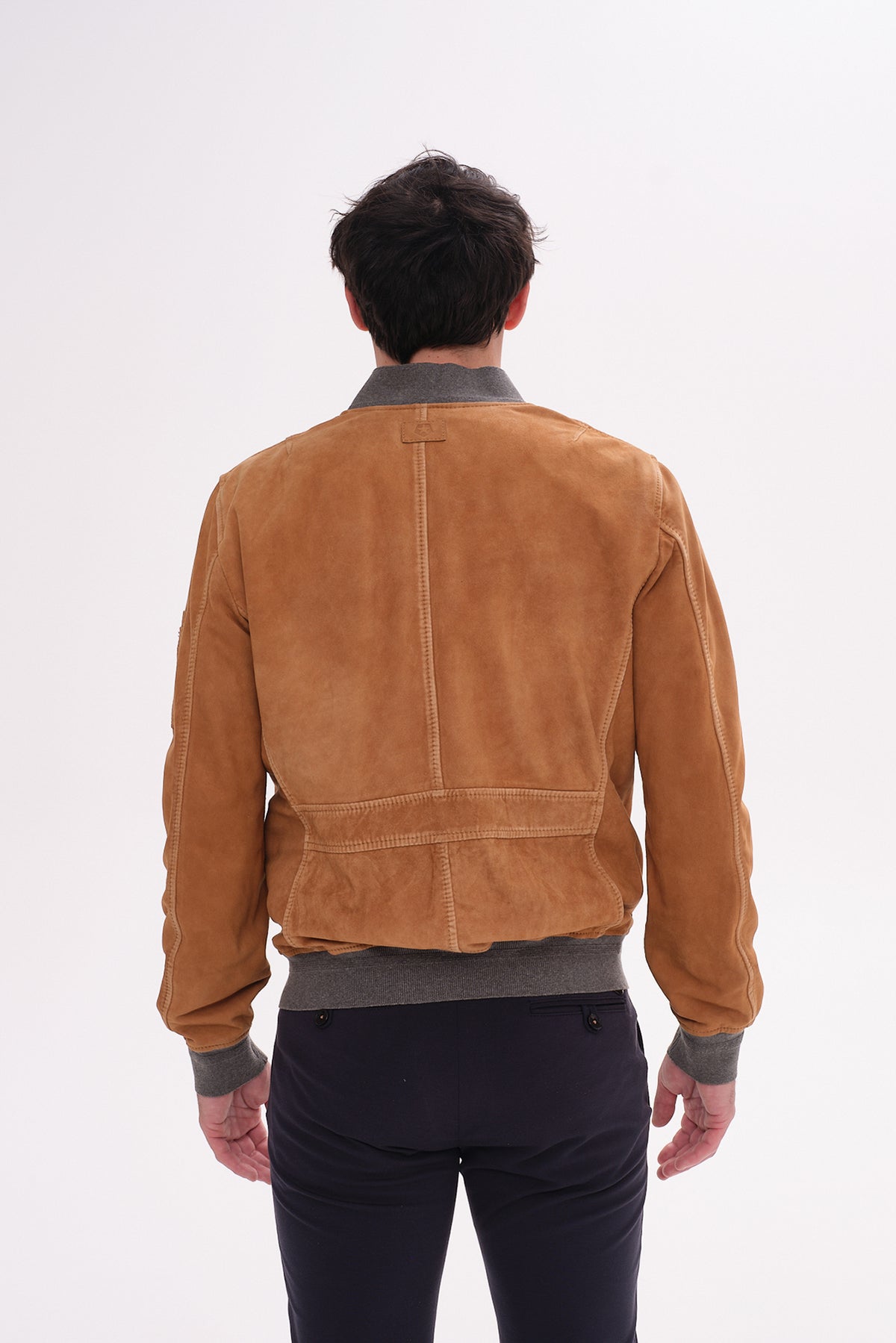ΑΝΔΡΙΚΟ SUEDE ΜΠΟΥΦΑΝ BOMBER MILESTONE ΣΕ ΤΑΜΠΑ ΑΠΟΧΡΩΣΗ