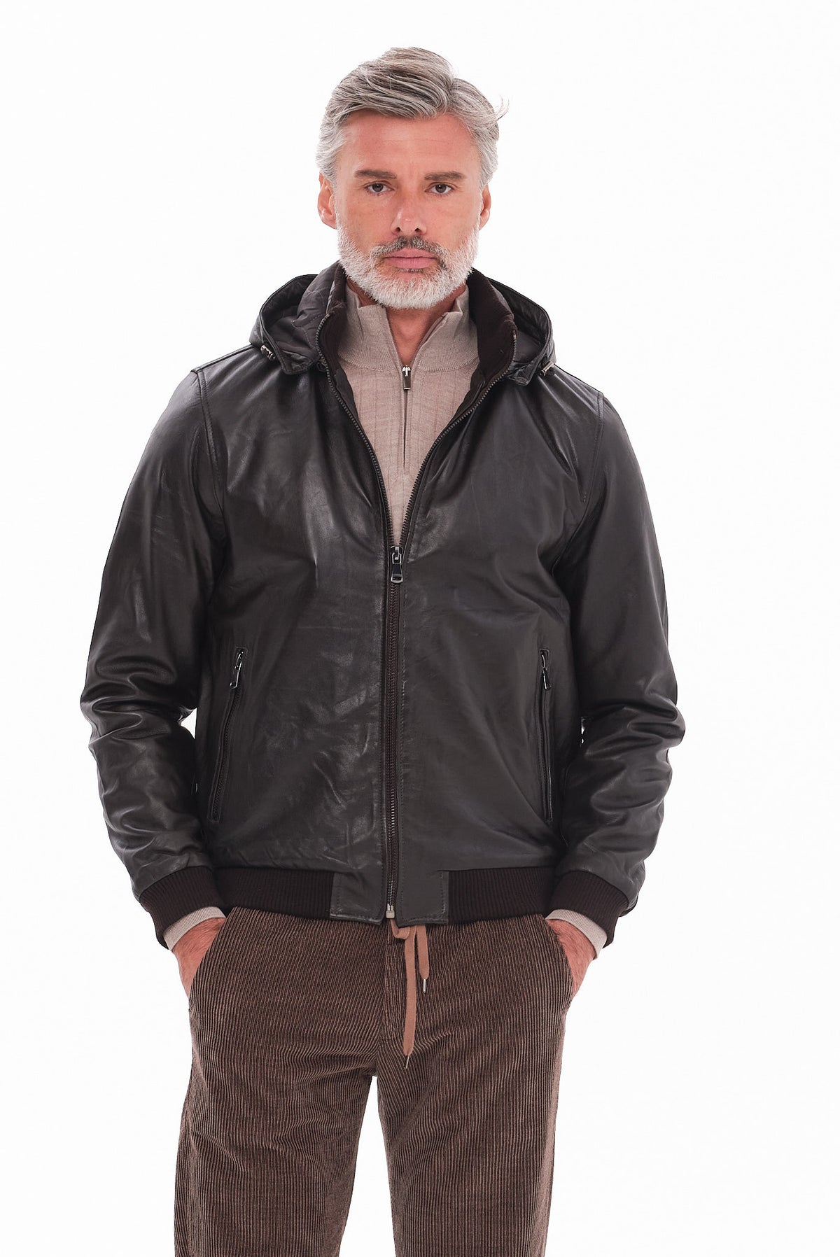 ΑΝΔΡΙΚΟ ΚΑΦΕ ΔΕΡΜΑΤΙΝΟ ΜΠΟΥΦΑΝ PORTOBELLO'S REGULAR FIT