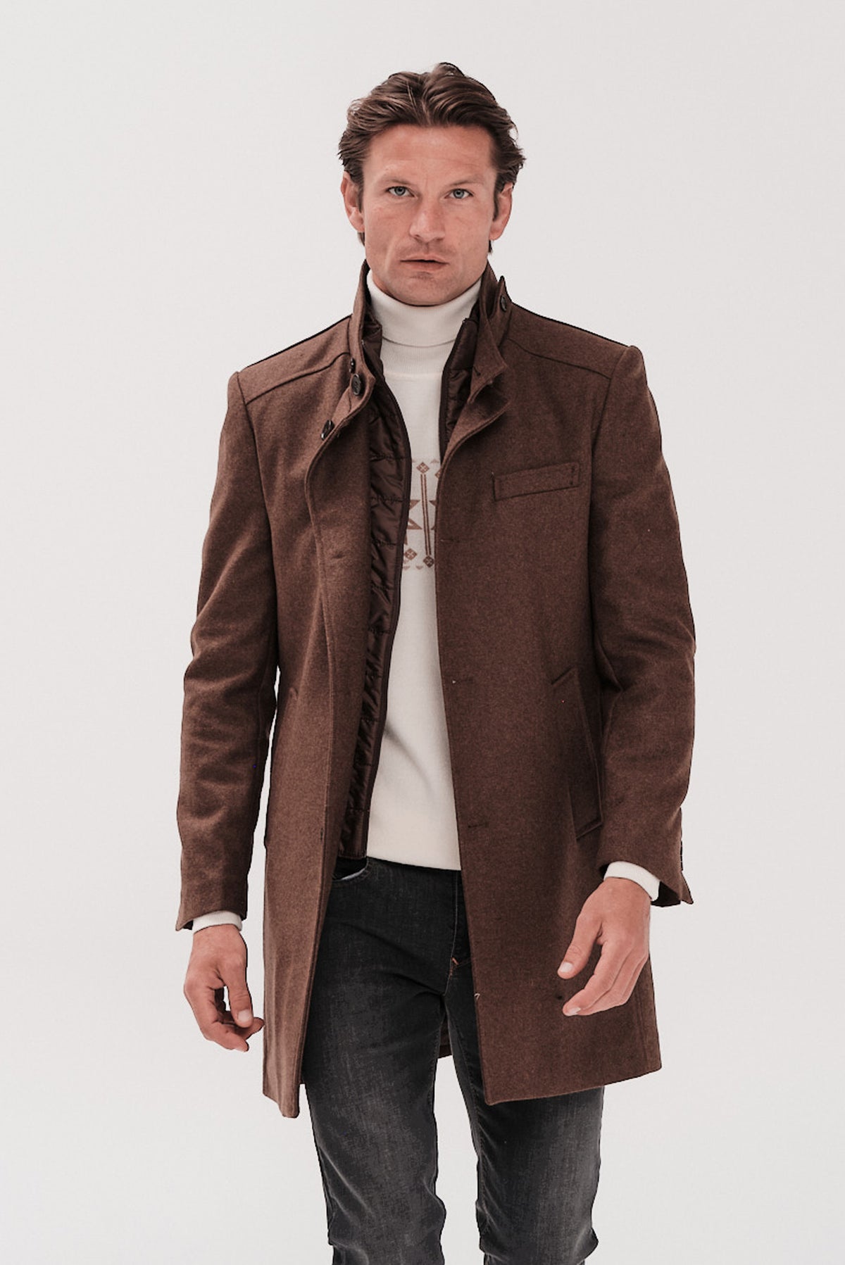 ΑΝΔΡΙΚΟ ΜΠΕΖ ΚΑΦΕ ΠΑΛΤΟ PORTOBELLO'S REGULAR FIT