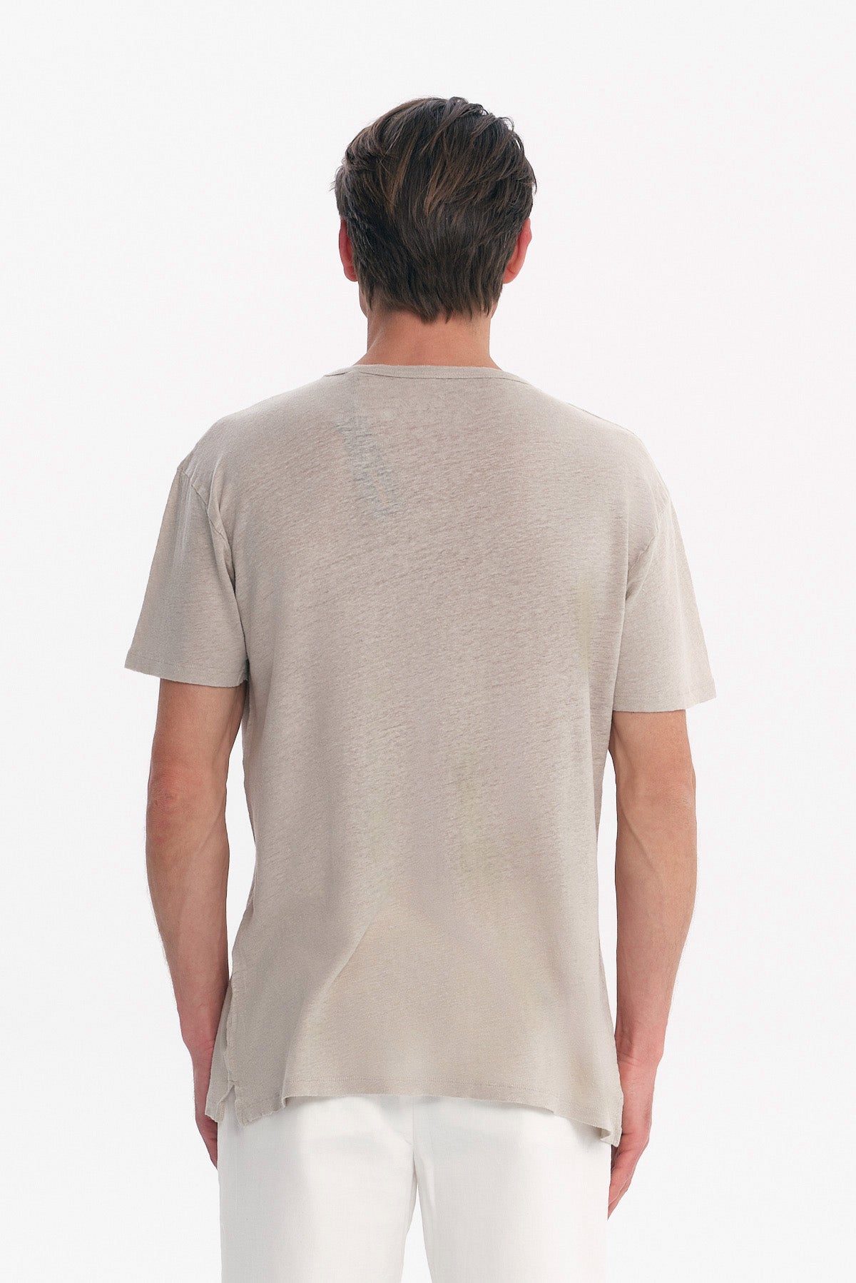 ΑΝΔΡΙΚΟ ΜΠΕΖ ΣΚΟΥΡΟ ΚΟΝΤΟΜΑΝΙΚΟ T-SHIRT ΛΙΝΟ REGULAR FIT PORTOBELLO'S