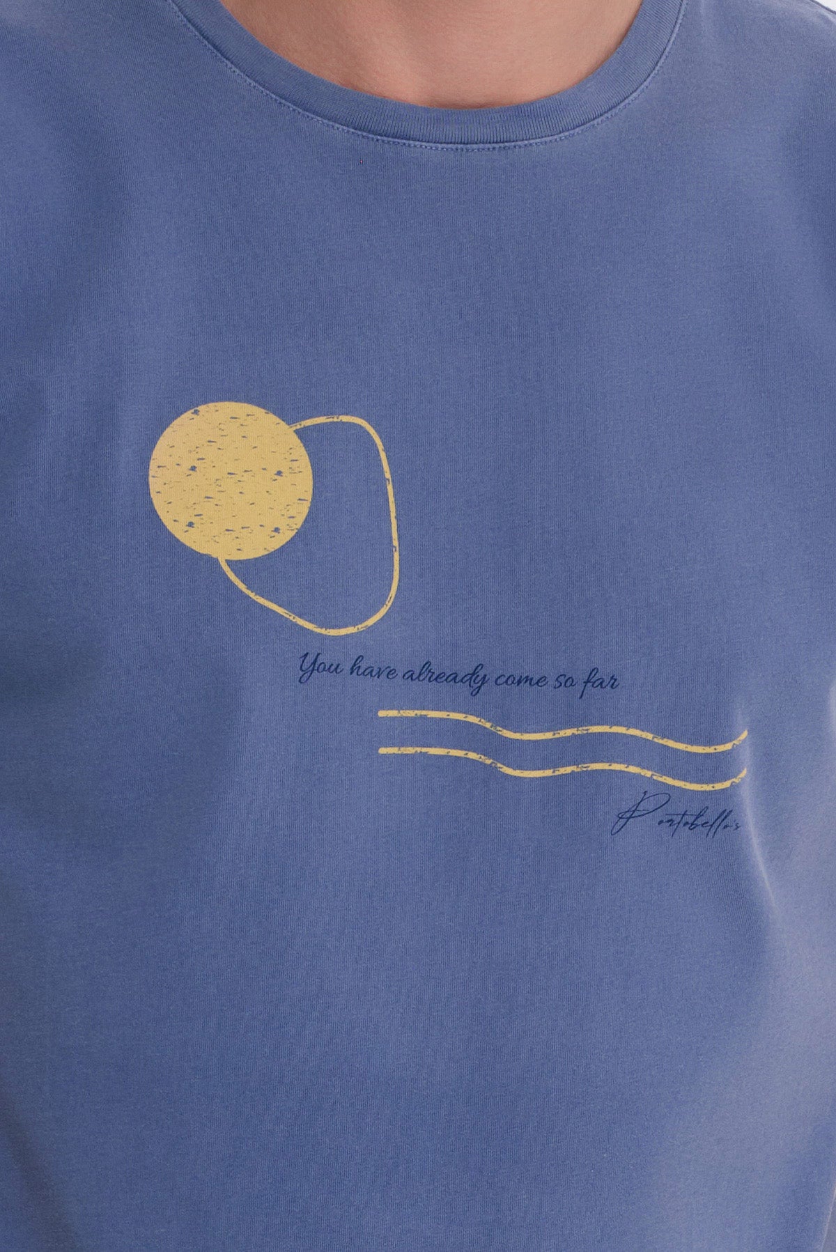 ΑΝΔΡΙΚΟ INDIGO ΚΟΝΤΟΜΑΝΙΚΟ T-SHIRT ΜΕ ΣΤΑΜΠΑ ΣΤΟ ΣΤΗΘΟΣ PORTOBELLO'S