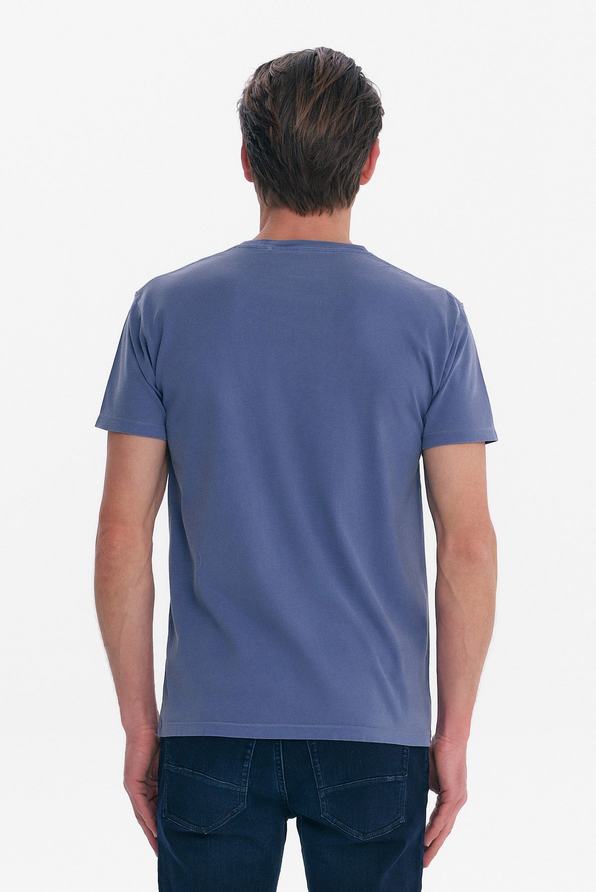 ΑΝΔΡΙΚΟ INDIGO ΚΟΝΤΟΜΑΝΙΚΟ T-SHIRT ΜΕ ΣΤΑΜΠΑ ΣΤΟ ΣΤΗΘΟΣ PORTOBELLO'S