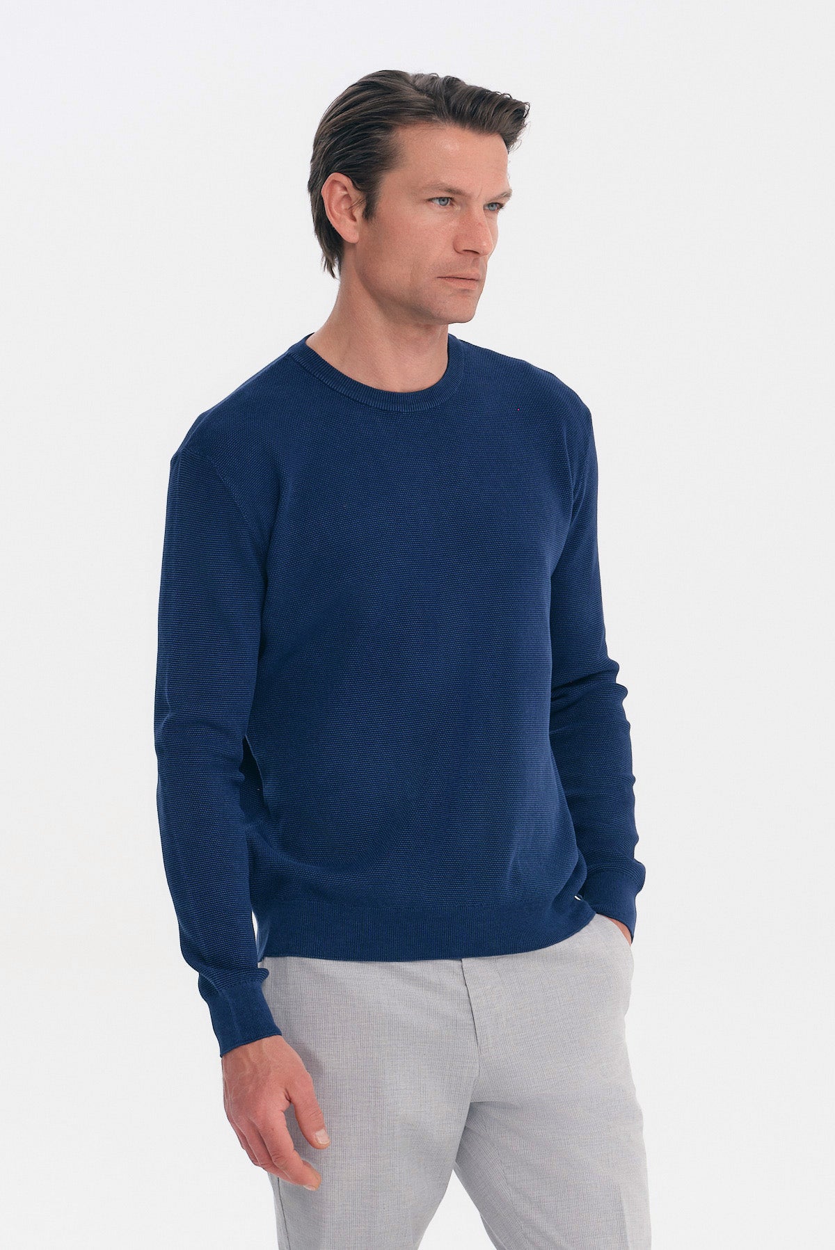 ΑΝΔΡΙΚΟ INDIGO ΕΛΑΦΡΥ ΠΛΕΚΤΟ ΜΑΚΡΥΜΑΝΙΚΟ REGULAR FIT PORTOBELLO'S