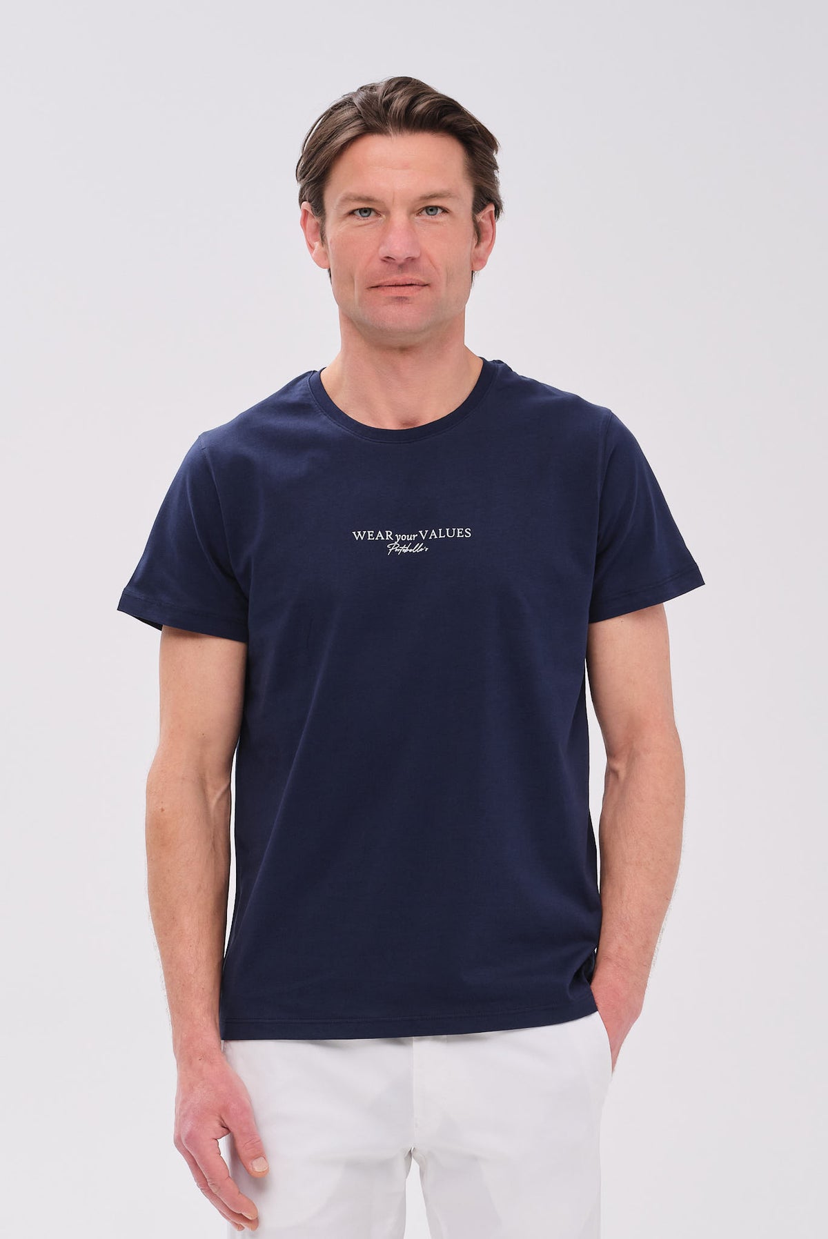 PORTOBELLO'S SIGNATURE NAVY T-SHIRT "WEAR YOUR VALUES" EDITION