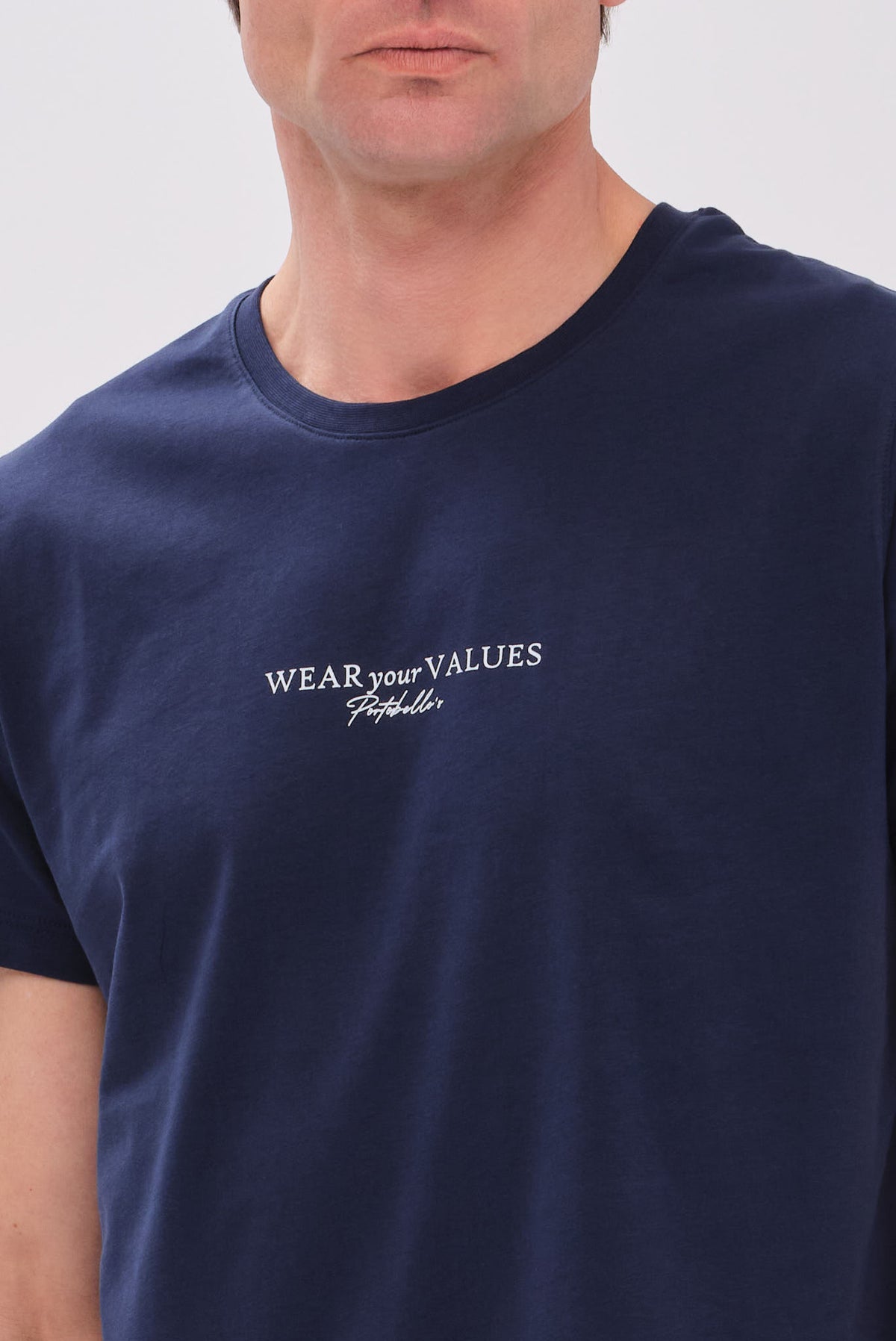 PORTOBELLO'S SIGNATURE NAVY T-SHIRT "WEAR YOUR VALUES" EDITION