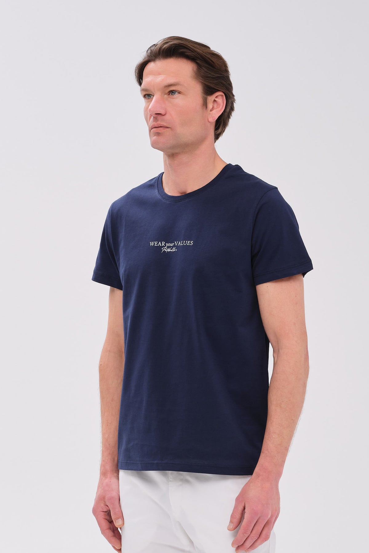 PORTOBELLO'S SIGNATURE NAVY T-SHIRT "WEAR YOUR VALUES" EDITION