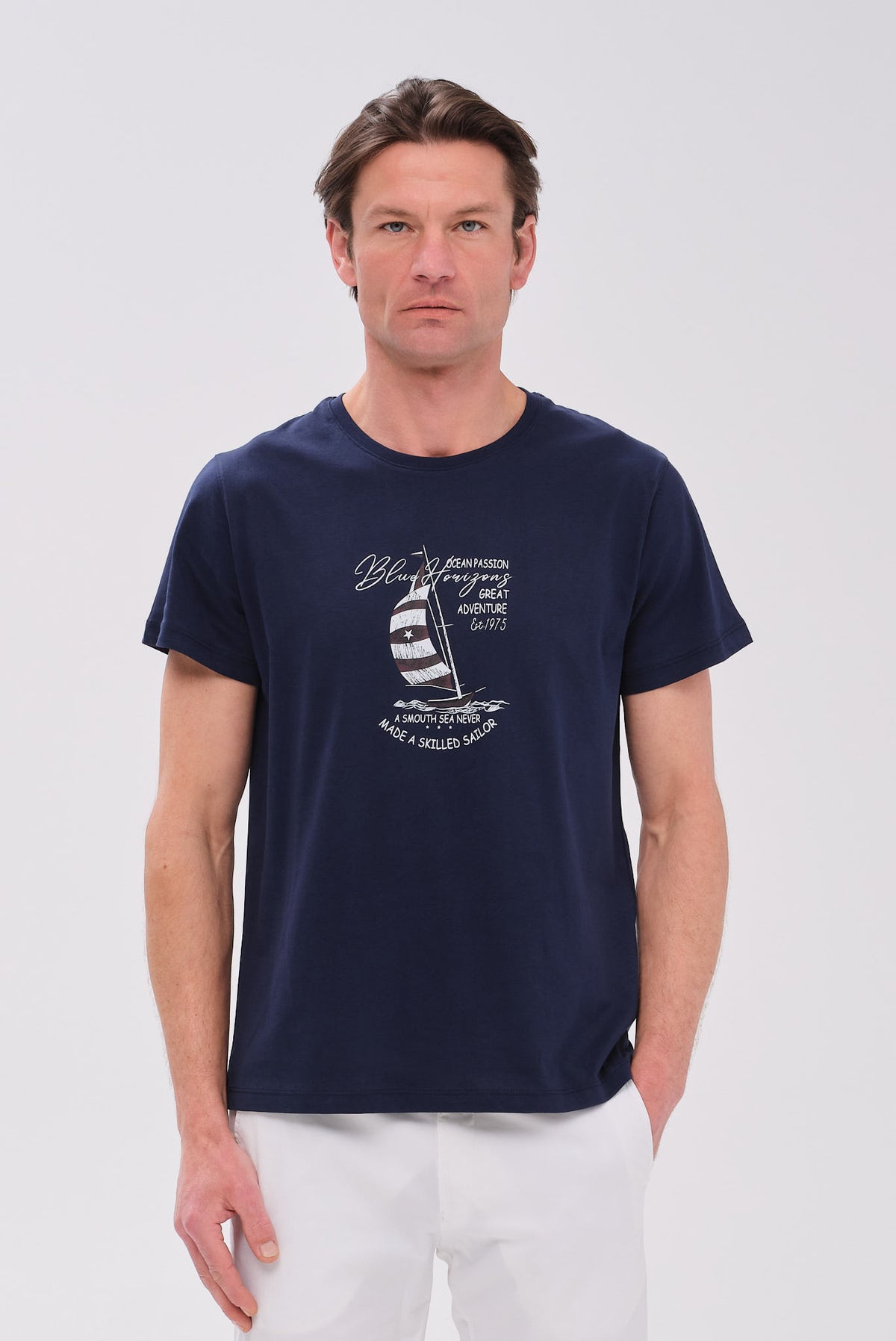 PORTOBELLO'S NAVY NAUTICAL T-SHIRT "BLUE HORIZONS" EDITION