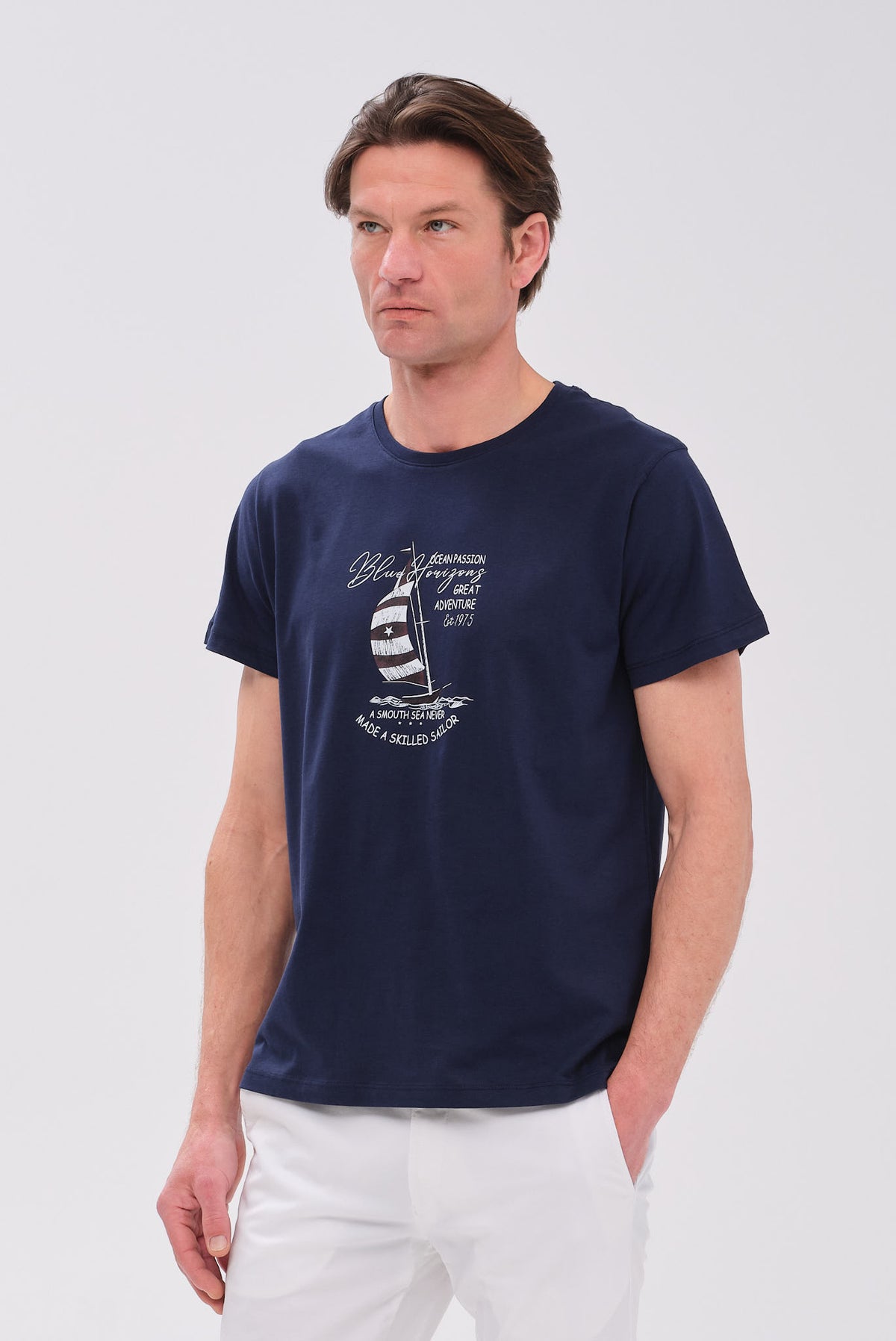 PORTOBELLO'S NAVY NAUTICAL T-SHIRT "BLUE HORIZONS" EDITION