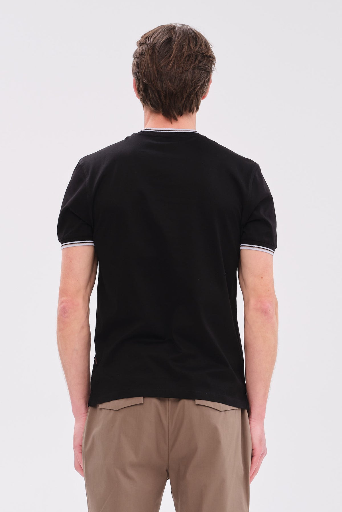 PORTOBELLO'S ΜΑΥΡΟ ESSENTIAL T-SHIRT ΜΕ REFINED ΔΙΠΛΗ ΓΡΑΜΜΗ