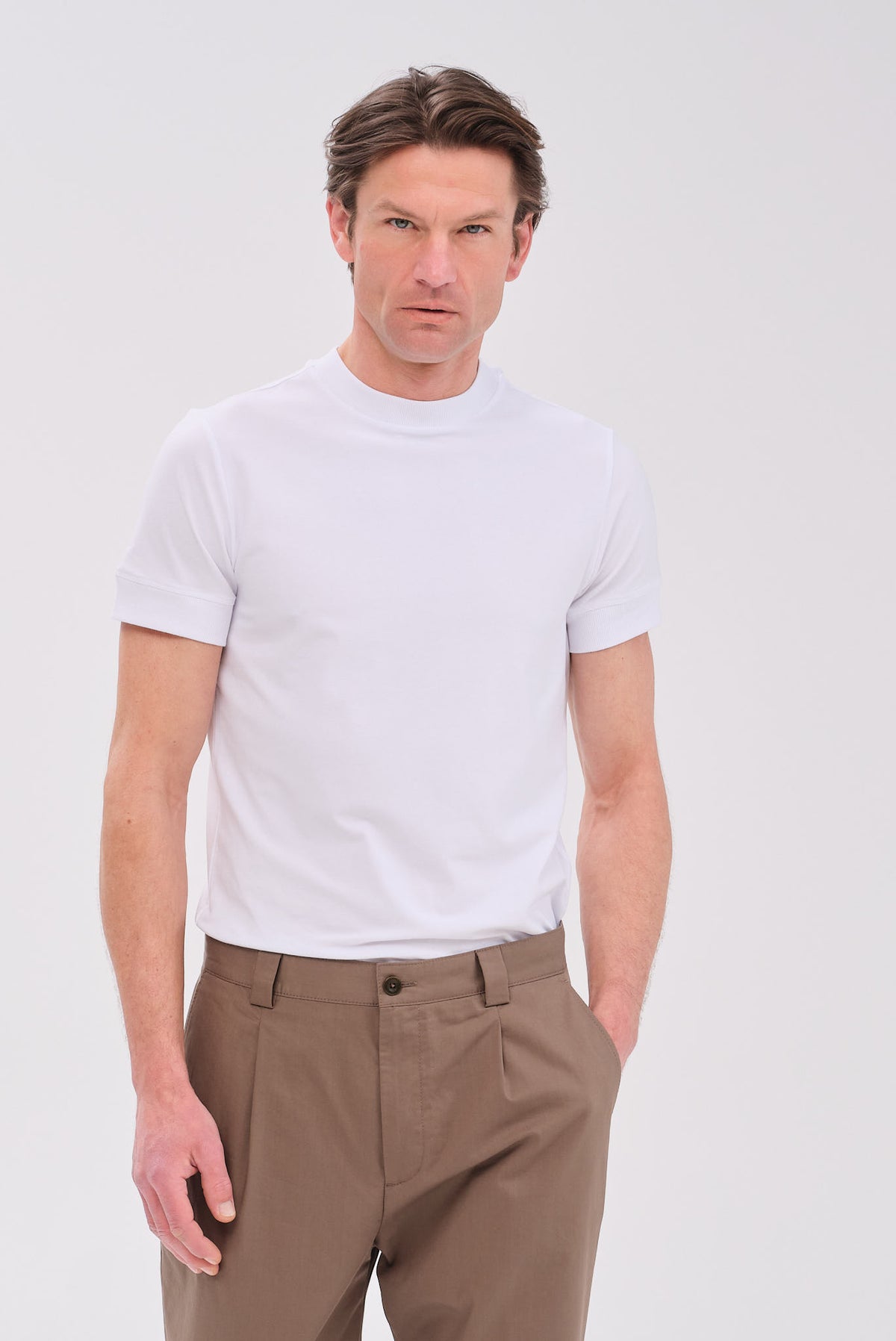 ΑΝΔΡΙΚΟ ΛΕΥΚΟ ΜΟΝΟΧΡΩΜΟ ΚΟΝΤΟΜΑΝΙΚΟ T-SHIRT JOOP REGULAR FIT