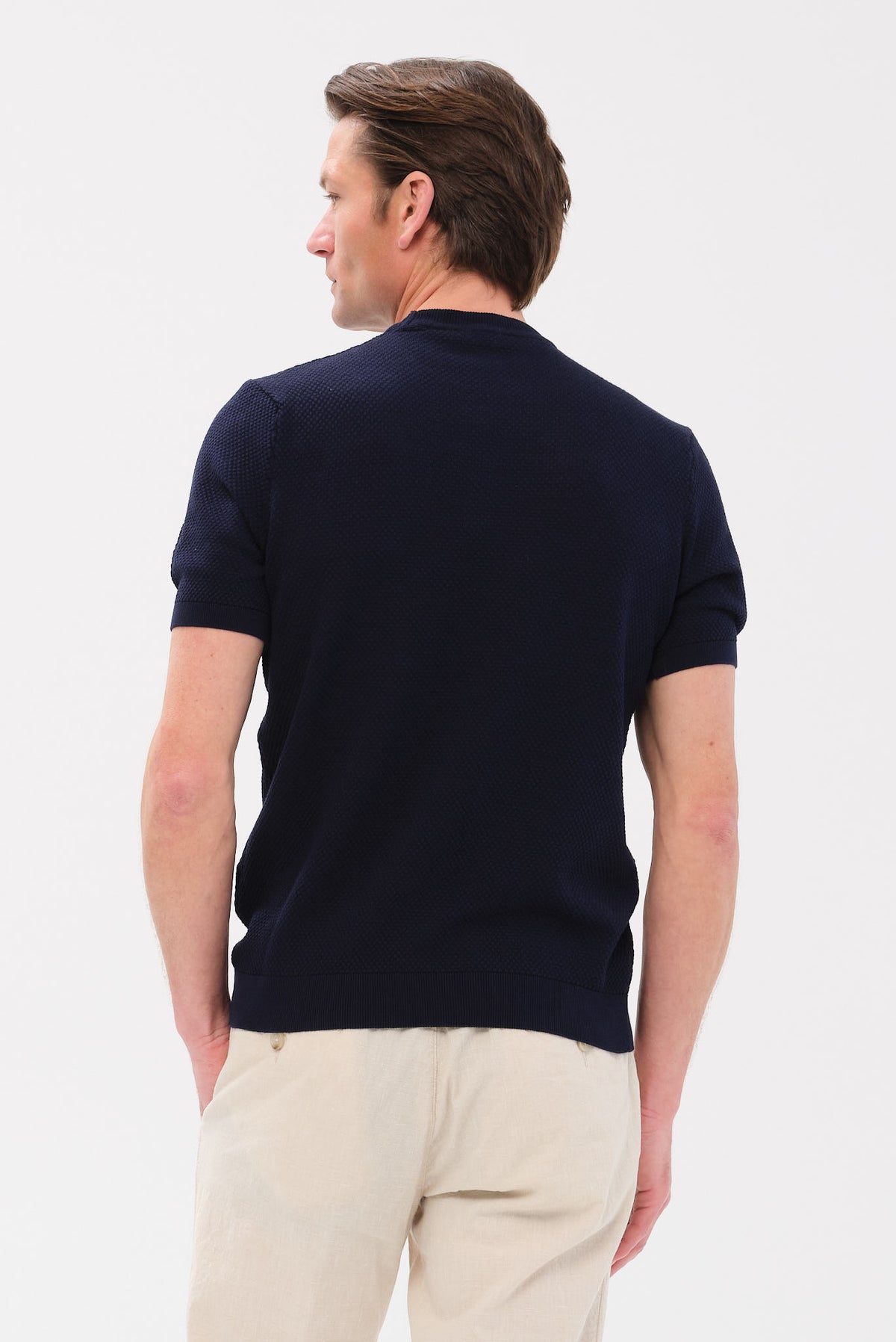 ΑΝΔΡΙΚΟ ΜΠΛΕ Τ-SHIRT PORTOBELLO'S ΜΕ ΜΙΚΡΟΣΧΕΔΙΟ ΣΤΗΝ ΠΛΕΞΗ REGULAR FIT