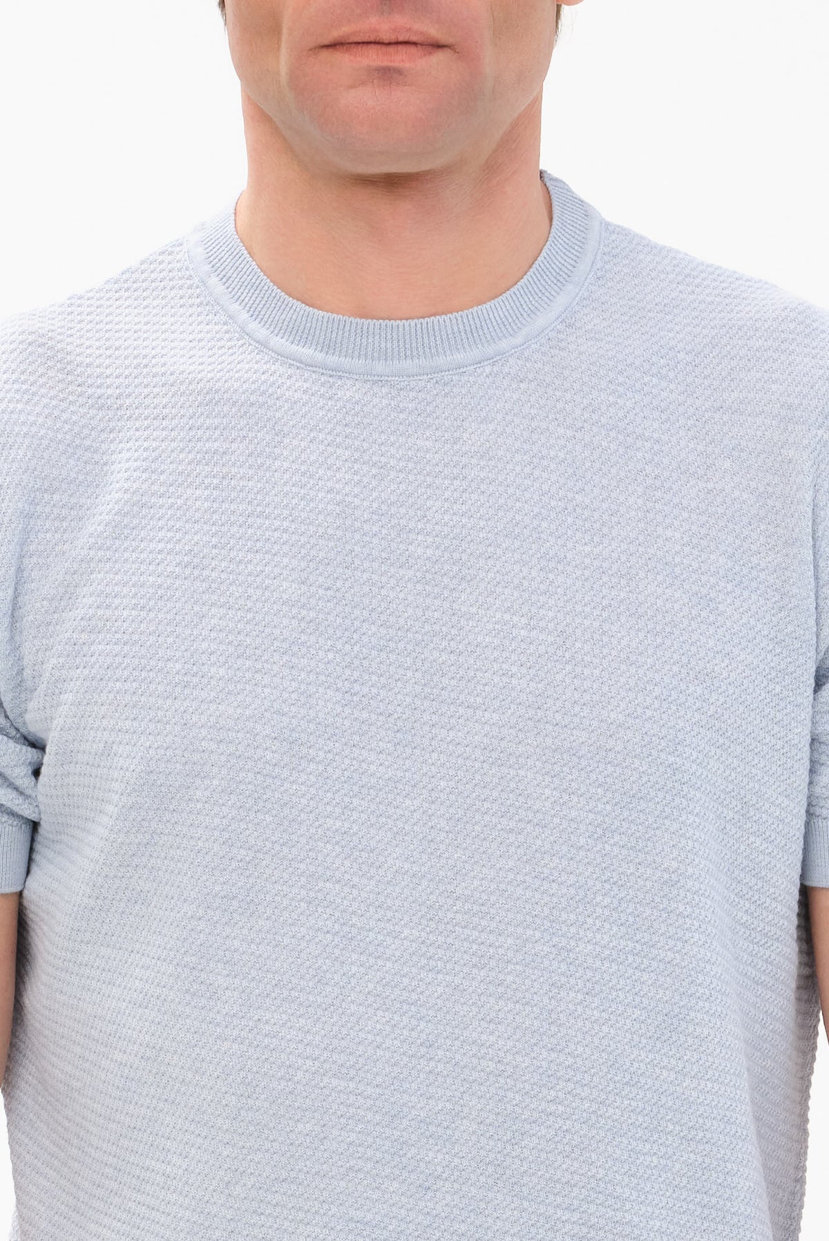 ΑΝΔΡΙΚΟ ΣΙΕΛ Τ-SHIRT PORTOBELLO'S ΜΕ ΑΝΑΓΛΥΦΗ ΠΛΕΞΗ REGULAR FIT