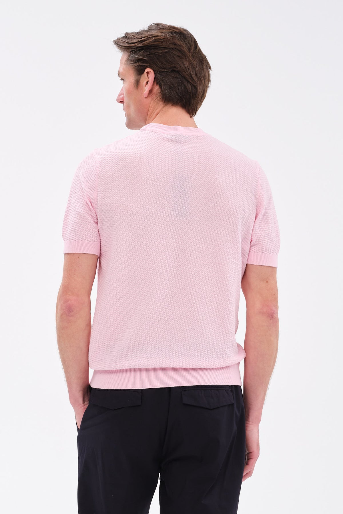ΑΝΔΡΙΚΟ ΡΟΖ Τ-SHIRT PORTOBELLO'S ΜΕ ΑΝΑΓΛΥΦΗ ΠΛΕΞΗ REGULAR FIT