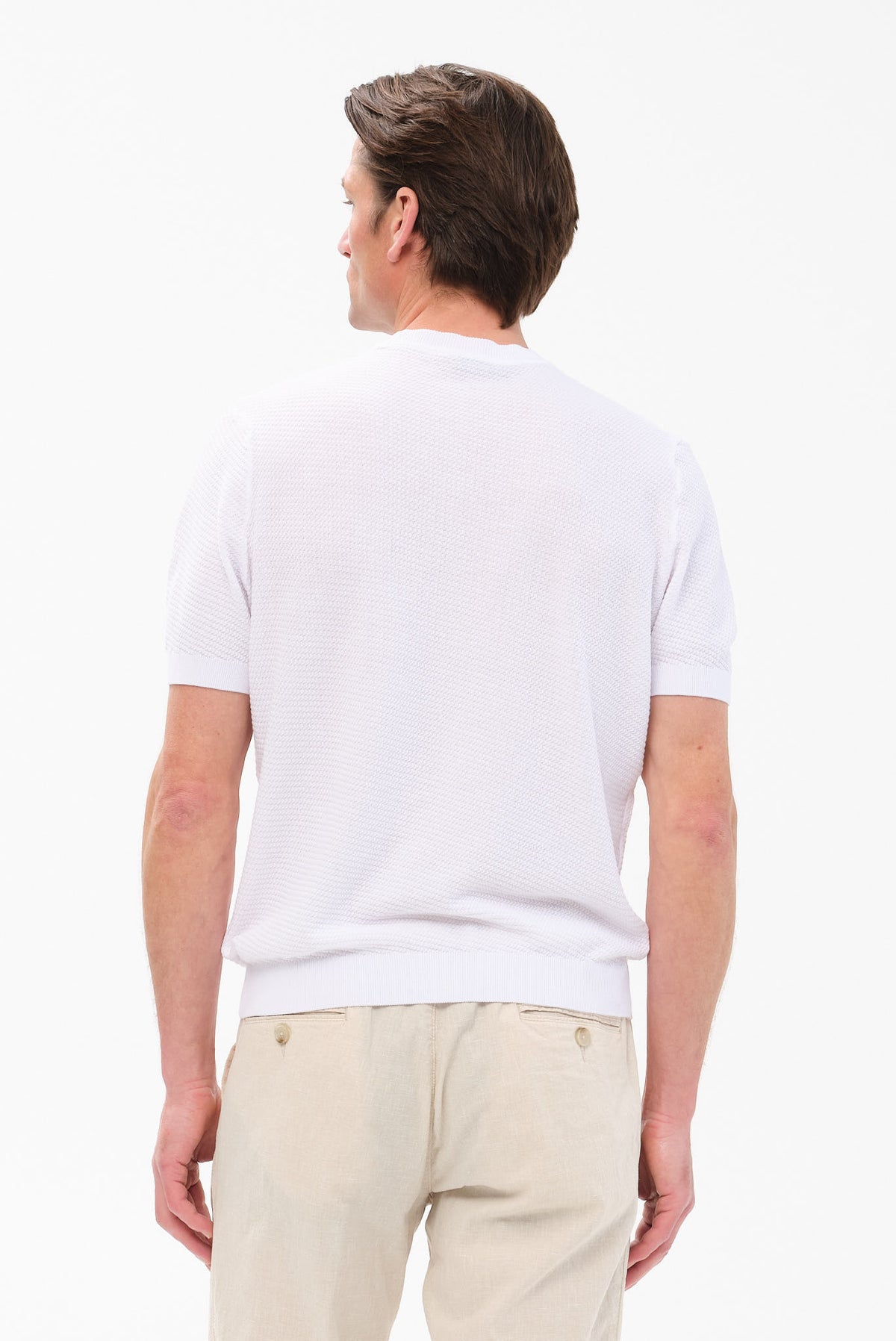 ΑΝΔΡΙΚΟ ΛΕΥΚΟ Τ-SHIRT PORTOBELLO'S ΜΕ ΑΝΑΓΛΥΦΗ ΠΛΕΞΗ REGULAR FIT