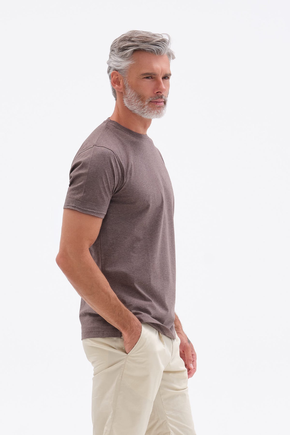 ΑΝΔΡΙΚΟ ΚΑΦΕ ΚΟΝΤΟΜΑΝΙΚΟ T-SHIRT PORTOBELLO'S ΜΕ BIO SILKY FINISH