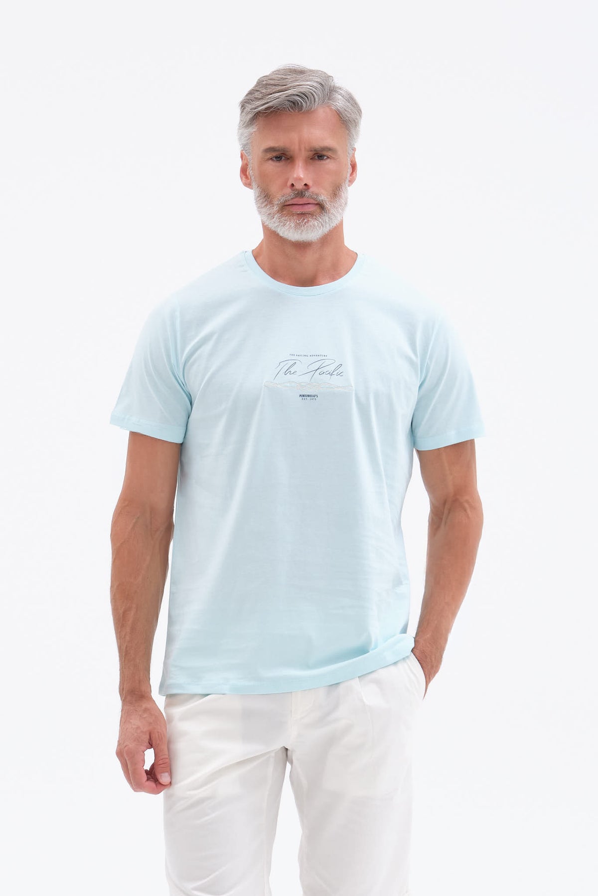 ΑΝΔΡΙΚΟ ΟΙΝΟΠΝΕΥΜΑΤΙ ΚΟΝΤΟΜΑΝΙΚΟ T-SHIRT PORTOBELLO'S ME ΣΤΑΜΠΑ THE PACIFIC