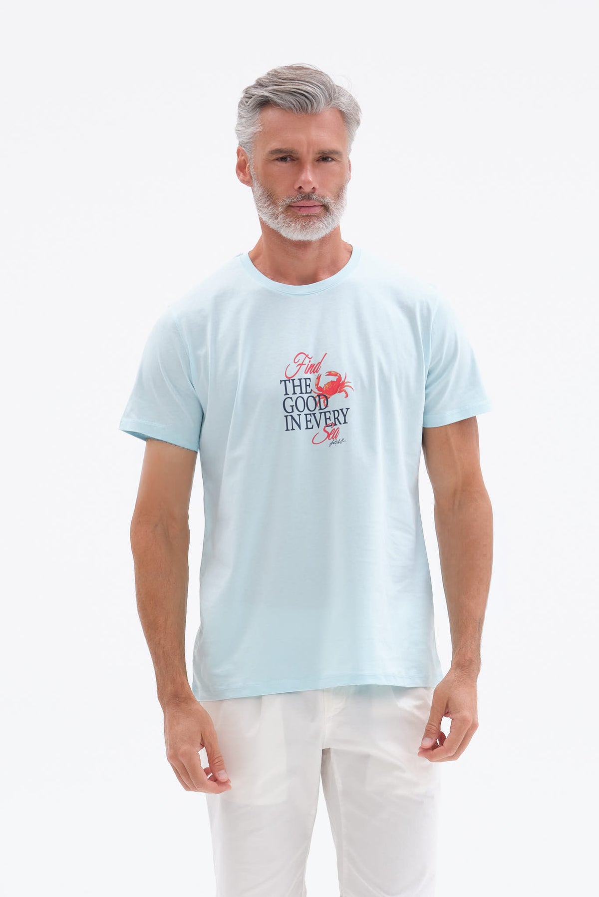 ΑΝΔΡΙΚΟ ΟΙΝΟΠΝΕΥΜΑΤΙ ΚΟΝΤΟΜΑΝΙΚΟ T-SHIRT PORTOBELLO'S ME ΣΤΑΜΠΑ FIND THE GOOD IN EVERY SEA