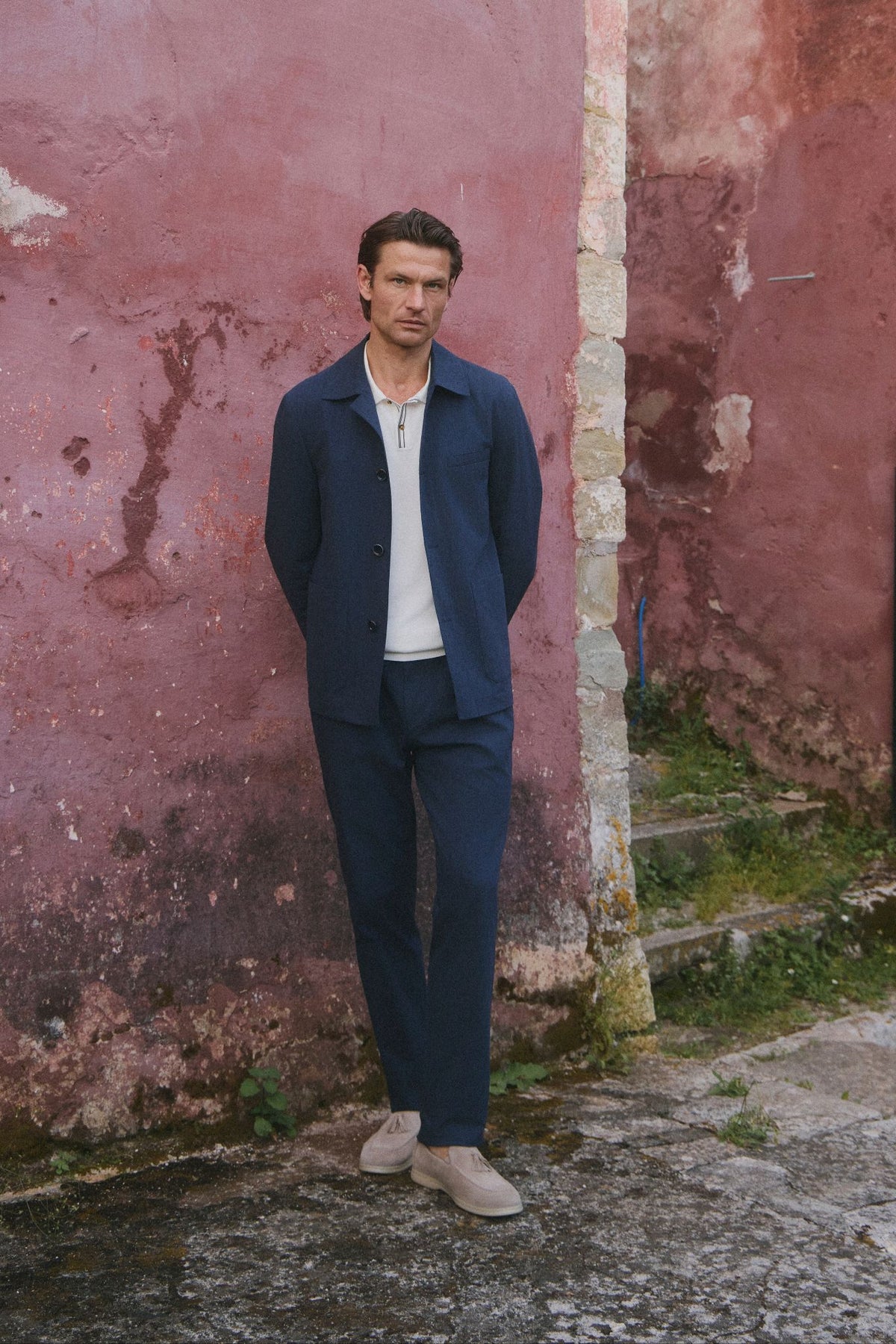 ΑΝΔΡΙΚΟ SEERSUCKER ΜΠΛΕ ΣΑΚΑΚΙ PORTOBELLO'S REGULAR FIT ΣΕ ΥΦΑΣΜΑ SONDRIO