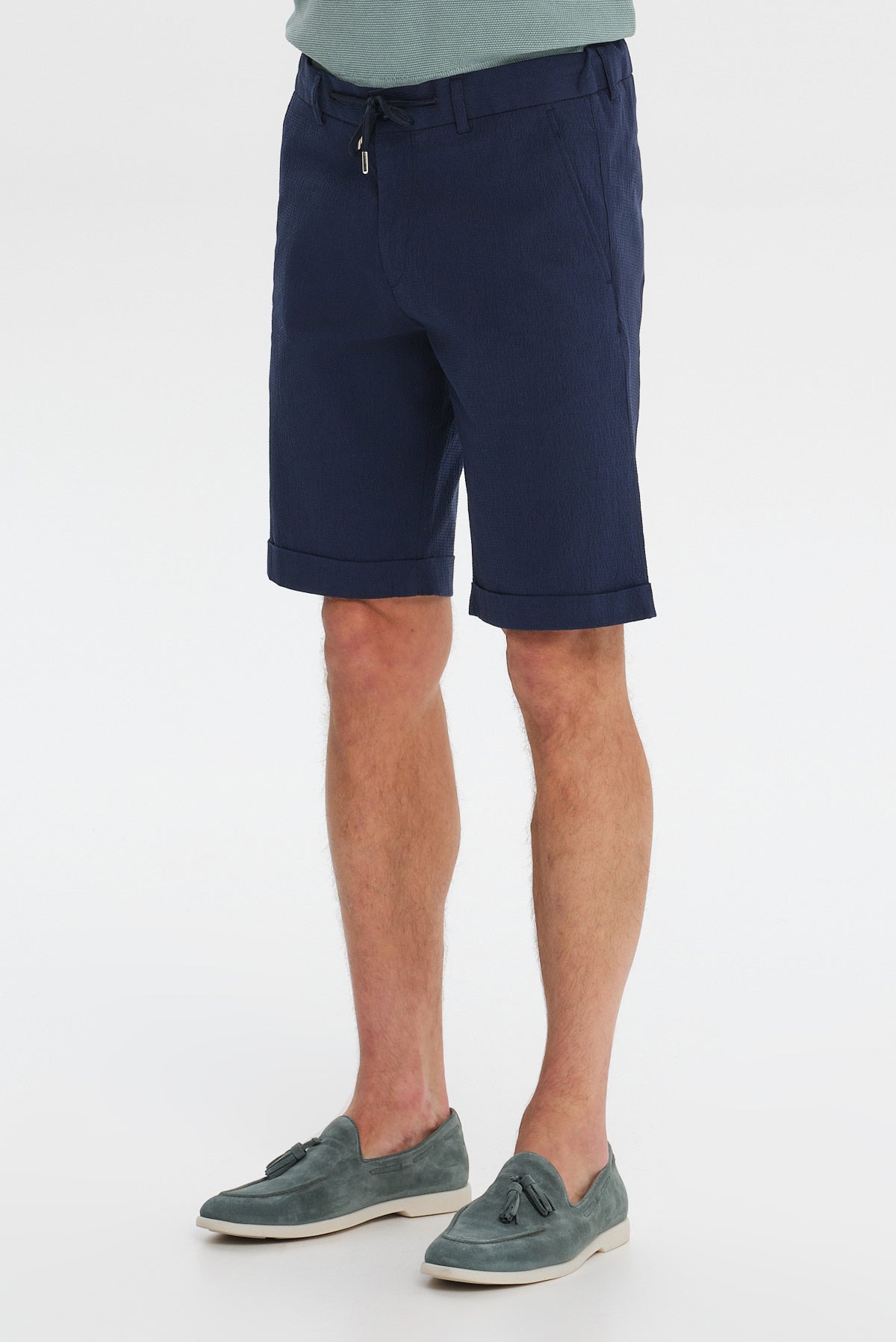 ΑΝΔΡΙΚΗ ΜΠΛΕ ΒΕΡΜΟΥΔΑ CHINOS SLIM FIT PORTOBELLO'S ΜΕ ΚΟΡΔΟΝΙ