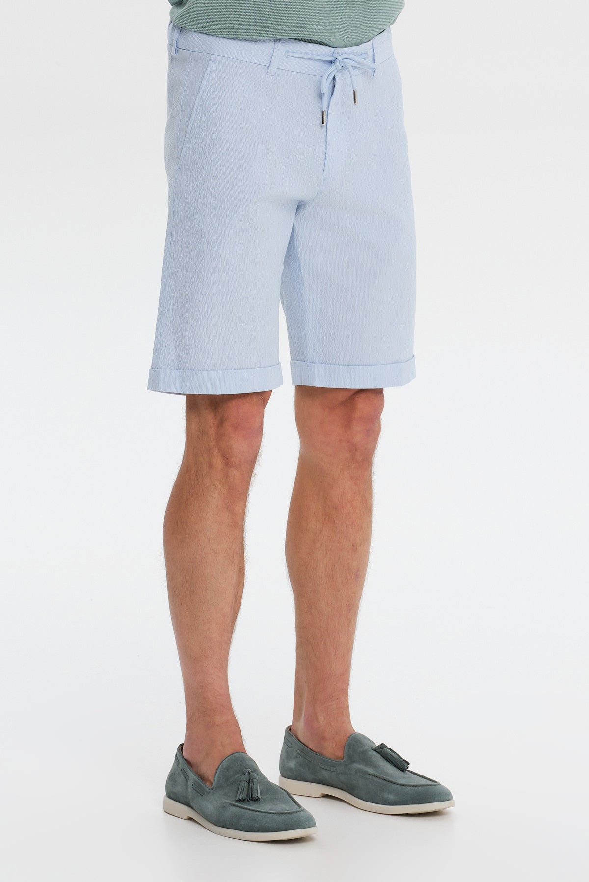 ΑΝΔΡΙΚΗ ΣΙΕΛ ΒΕΡΜΟΥΔΑ CHINOS SLIM FIT PORTOBELLO'S ΜΕ ΚΟΡΔΟΝΙ