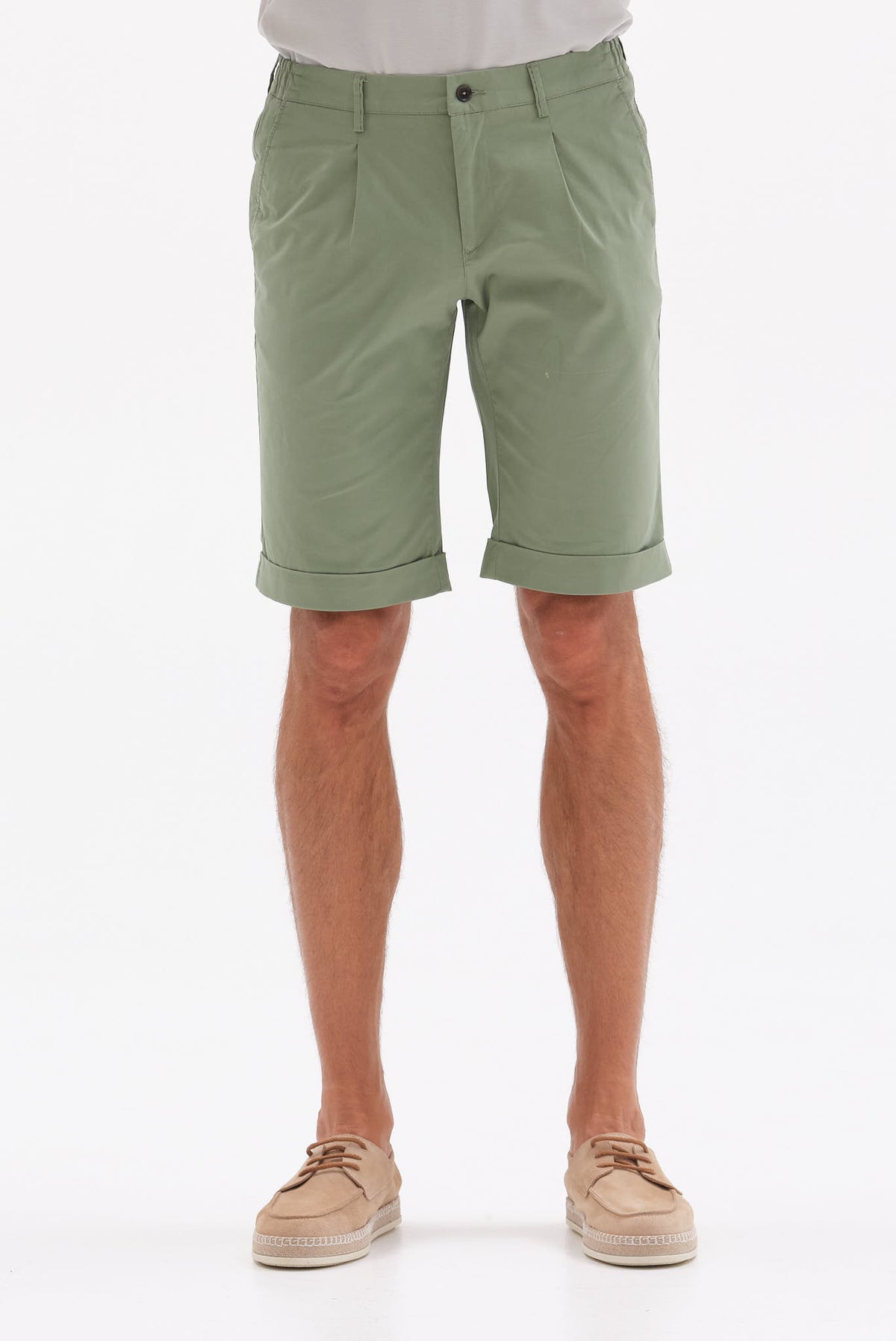 ΑΝΔΡΙΚΗ ΠΡΑΣΙΝΗ ΒΕΡΜΟΥΔΑ CHINOS PORTOBELLO'S ME ΛΑΣΤIXO KAI ΠΙΕΤΑ REGULAR FIT