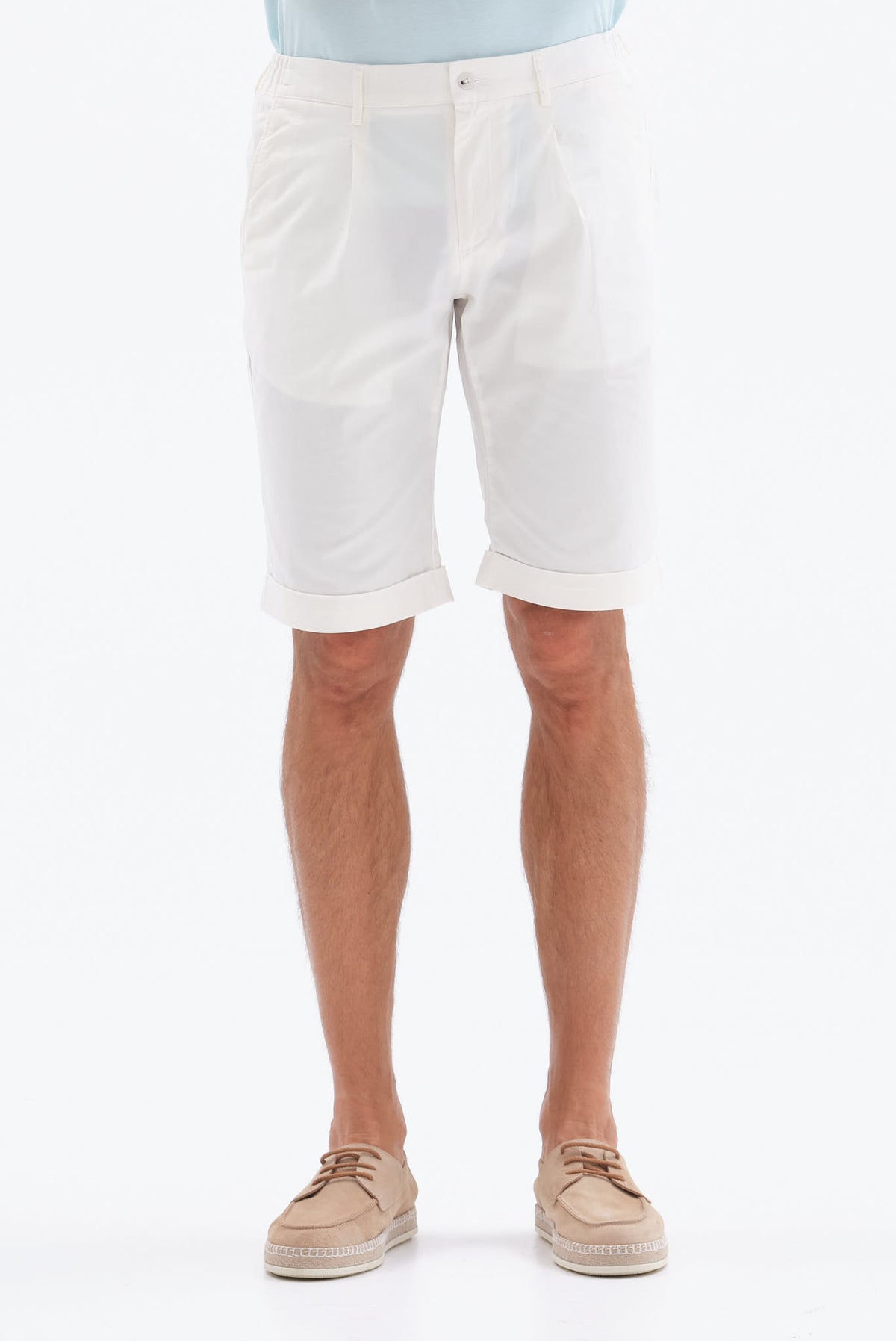 ΑΝΔΡΙΚΗ ΛΕΥΚΗ ΒΕΡΜΟΥΔΑ CHINOS PORTOBELLO'S ME ΛΑΣΤIXO KAI ΠΙΕΤΑ REGULAR FIT