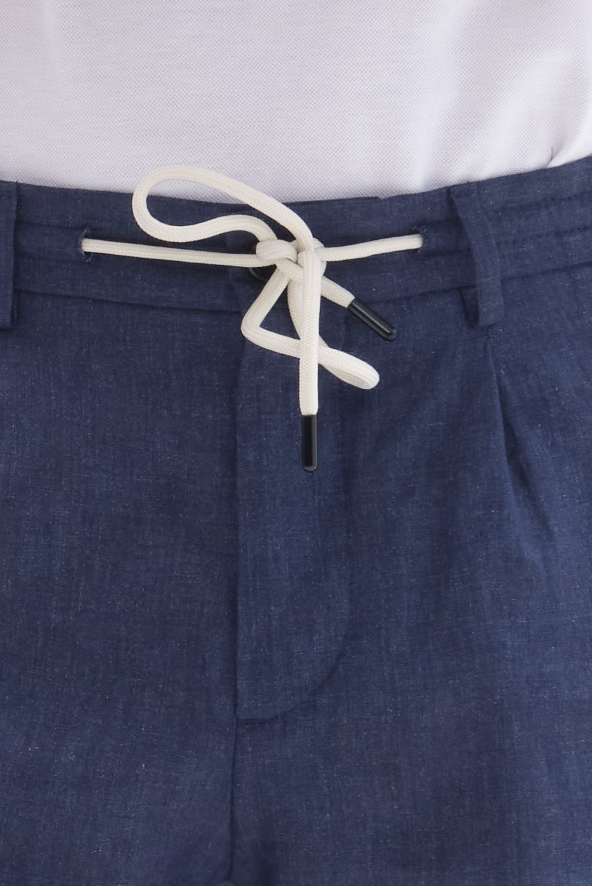 ΑΝΔΡΙΚΗ ΜΠΛΕ ΛΙΝΗ CHINOS ΒΕΡΜΟΥΔΑ PORTOBELLO'S ΜΕ ΚΟΡΔΟΝΙ-ΛΑΣΤΙΧΟ ΚΑΙ ΠΙΕΤΑ REGULAR FIT