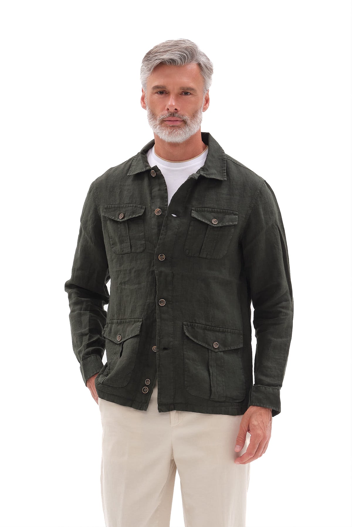 ΑΝΔΡΙΚΟ ΛΑΔΙ ΛΙΝΟ SAFARI OVERSHIRT PORTOBELLO'S REGULAR FIT