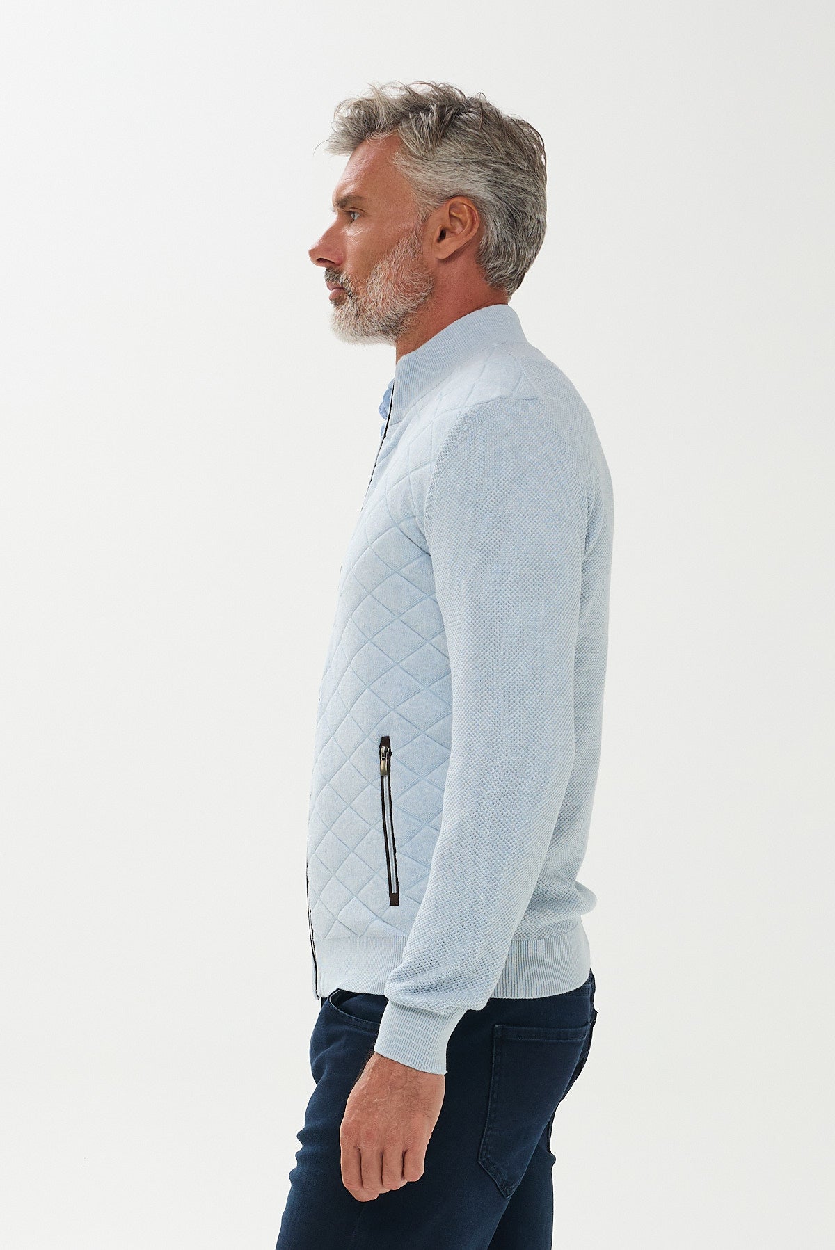 ΑΝΔΡΙΚΗ ΣΙΕΛ ΖΑΚΕΤΑ CARDIGAN PORTOBELLO'S ΜΕ ΚΑΠΙΤΟΝΕ ΣΧΕΔΙΟ REGULAR FIT