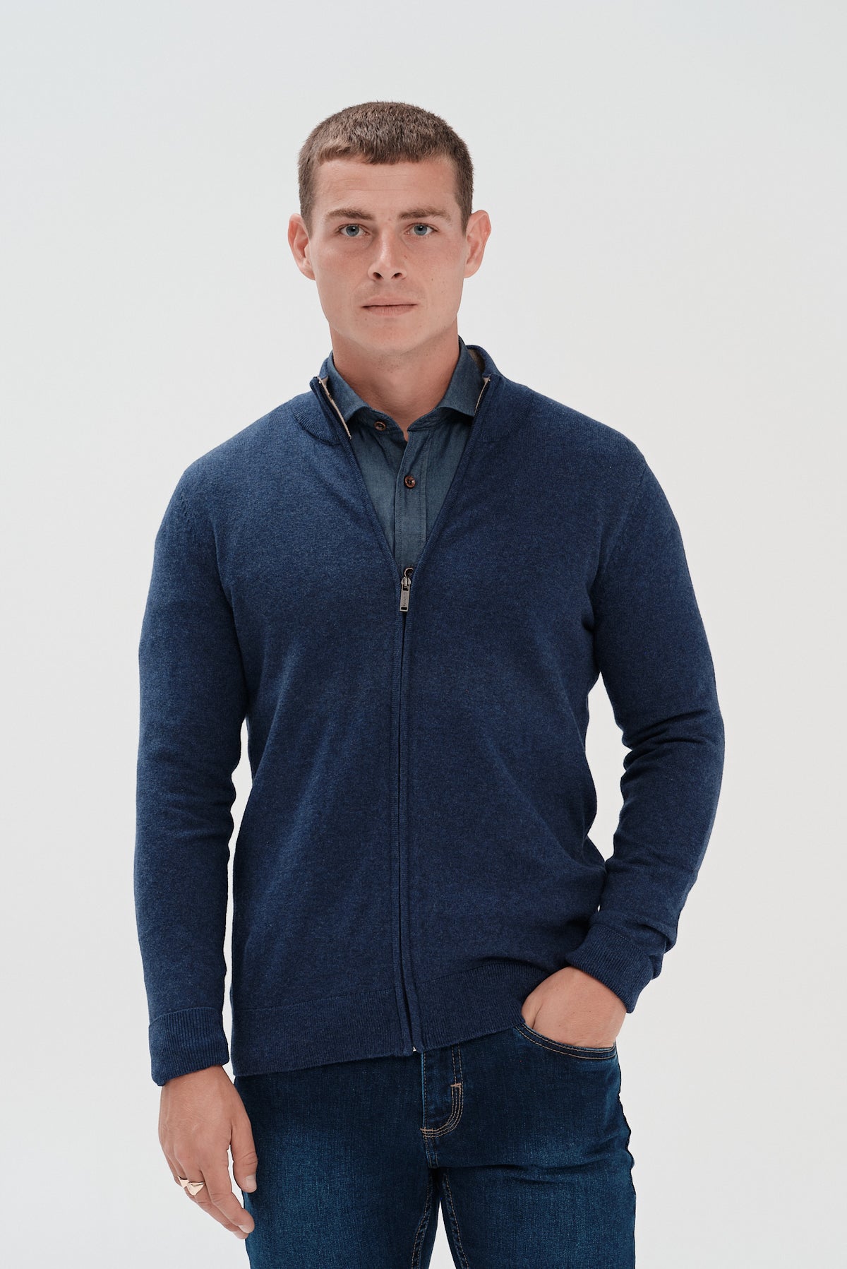 ΑΝΔΡΙΚΗ ΤΖΙΝ ΖΑΚΕΤΑ CARDIGAN PORTOBELLO'S REGULAR FIT