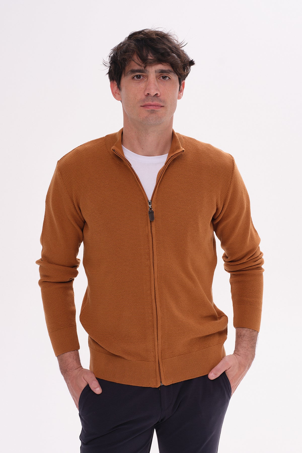 ΑΝΔΡΙΚΗ ΚΑΜΕΛ ΖΑΚΕΤΑ CARDIGAN PORTOBELLO'S ΜΕ ΜΙΚΡΟΣΧΕΔΙΟ