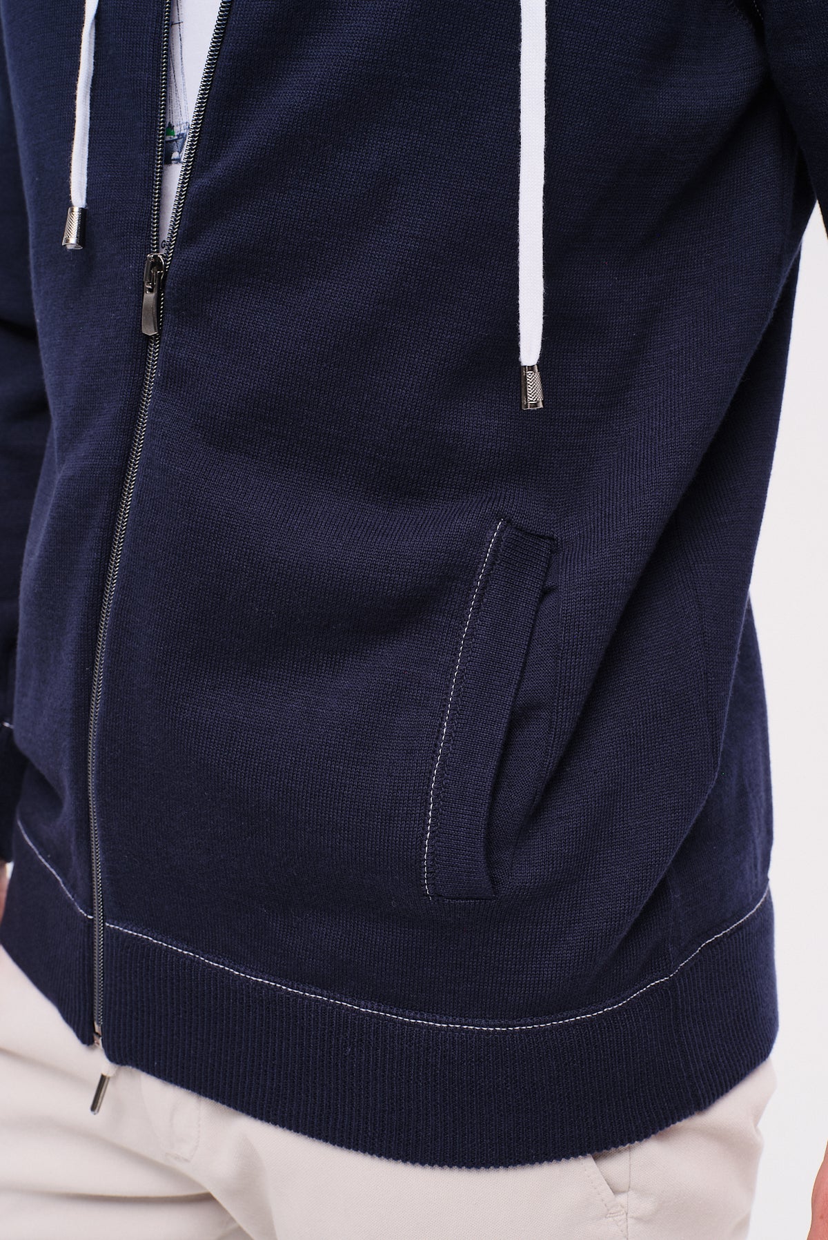 ΑΝΔΡΙΚΗ ΖΑΚΕΤΑ CARDIGAN PORTOBELLO'S ΣΕ ΜΠΛΕ NAVY ΧΡΩΜΑ ΜΕ ΚΟΥΚΟΥΛΑ