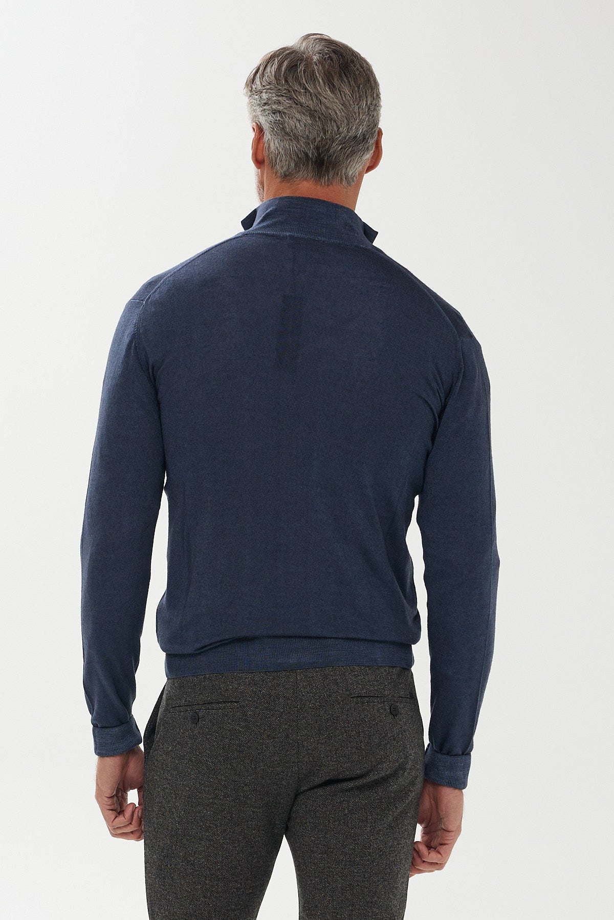 ΑΝΔΡΙΚΗ ΜΑΛΛΙΝΗ ΖΑΚΕΤΑ CARDIGAN ΣΕ ΜΠΛΕ ΧΡΩΜΑ PORTOBELLO'S REGULAR FIT