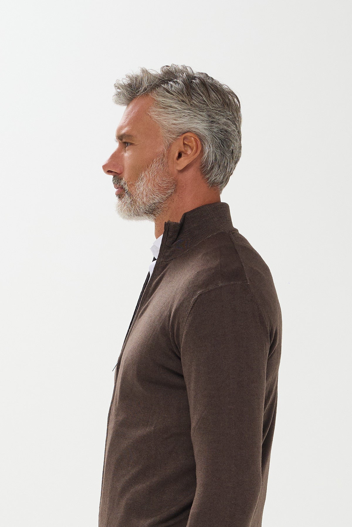 ΑΝΔΡΙΚΗ ΜΑΛΛΙΝΗ ΖΑΚΕΤΑ CARDIGAN ΣΕ ΚΑΦΕ ΧΡΩΜΑ PORTOBELLO'S REGULAR FIT
