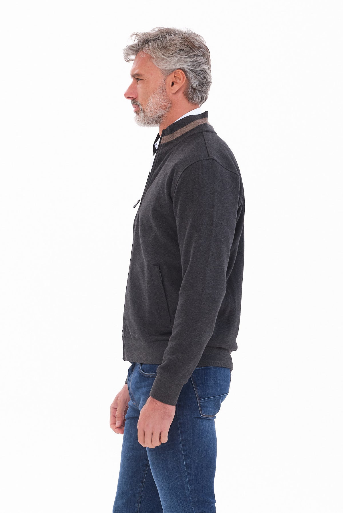 ΑΝΔΡΙΚΗ ΖΑΚΕΤΑ CARDIGAN PORTOBELLO'S ΣΤΟ ΧΡΩΜΑ ΤΟΥ ΓΡΑΦΙΤΗ REGULAR FIT