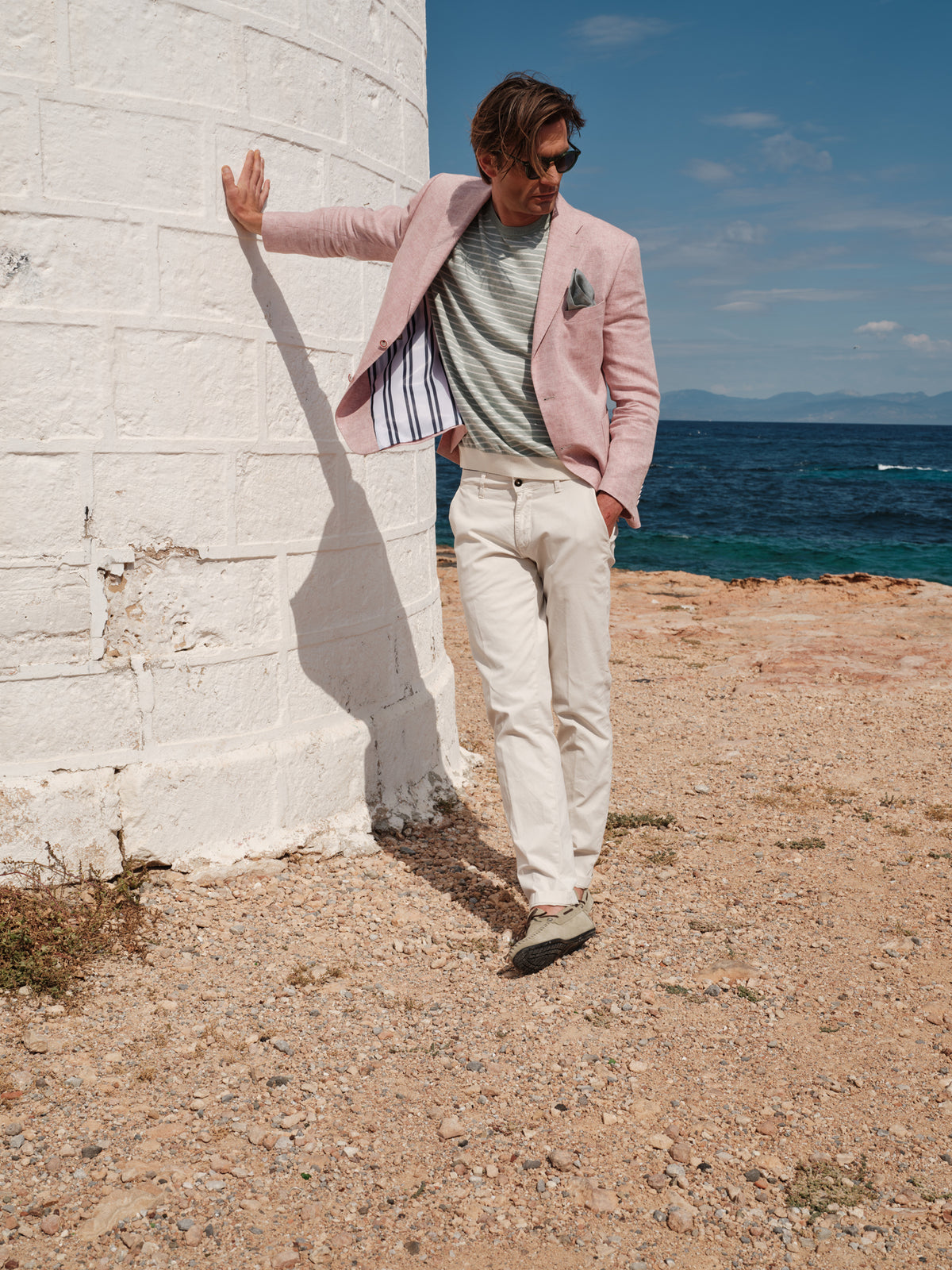 ΑΝΔΡΙΚΟ ΡΙΓΕ ΠΛΕΚΤΟ ΚΟΝΤΟΜΑΝΙΚΟ T-SHIRT ΜΑΡΙΝΙΕΡΑ PORTOBELLO'S ΣΤΟ ΧΡΩΜΑ ΤΗΣ ΜΕΝΤΑΣ