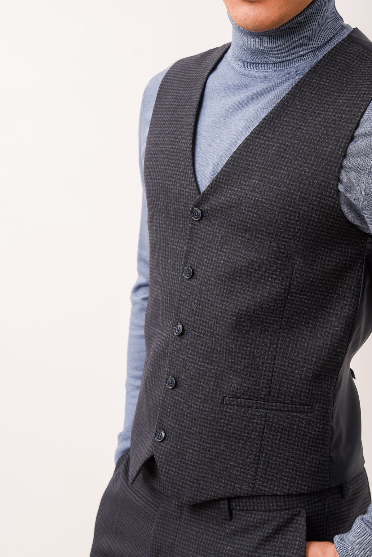 ΑΝΔΡΙΚΟ ΓΙΛΕΚΟ PORTOBELLO'S ΣΕ ΓΚΡΙ ΜΠΛΕ ΧΡΩΜΑ SLIM FIT