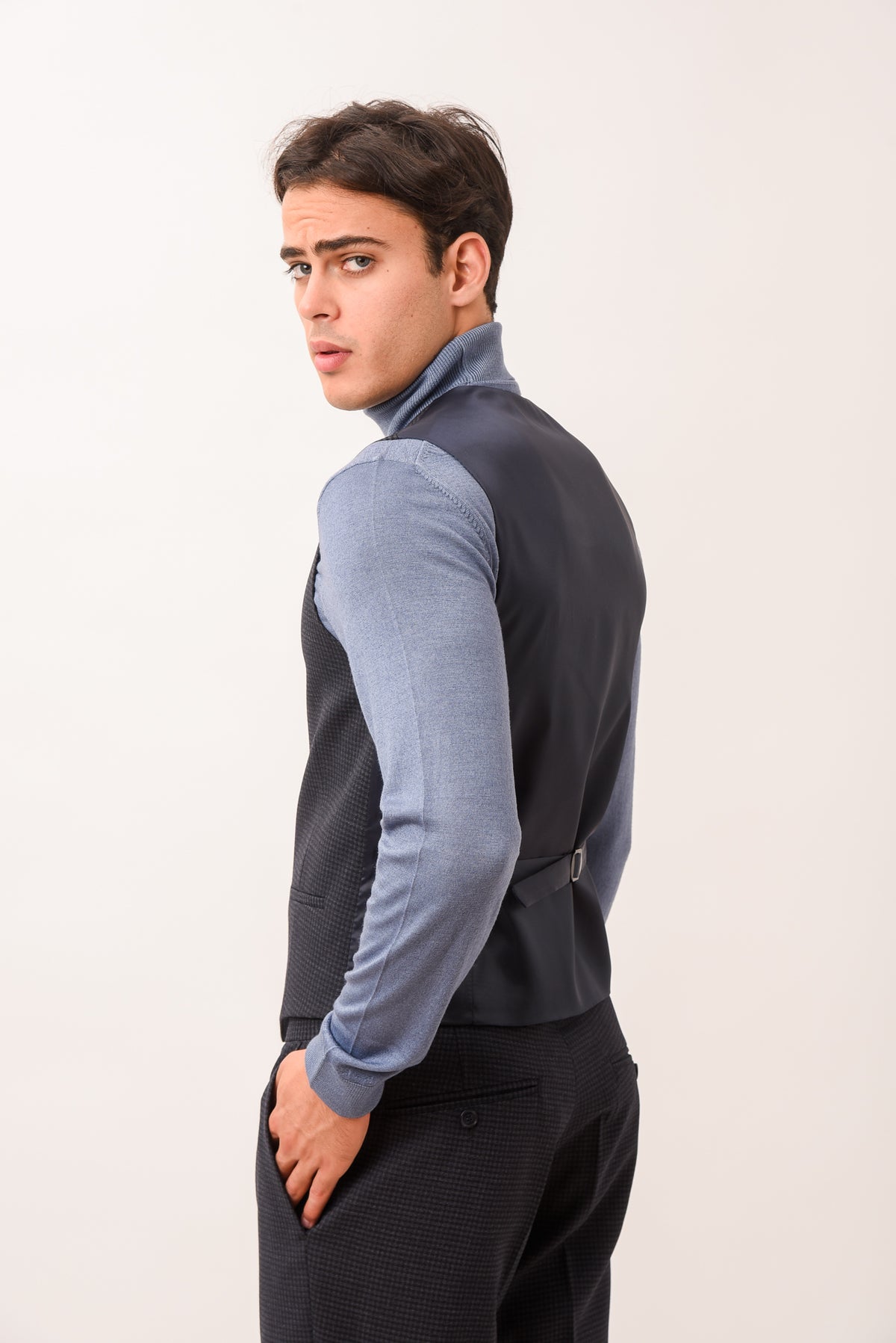 ΑΝΔΡΙΚΟ ΓΙΛΕΚΟ PORTOBELLO'S ΣΕ ΓΚΡΙ ΜΠΛΕ ΧΡΩΜΑ SLIM FIT
