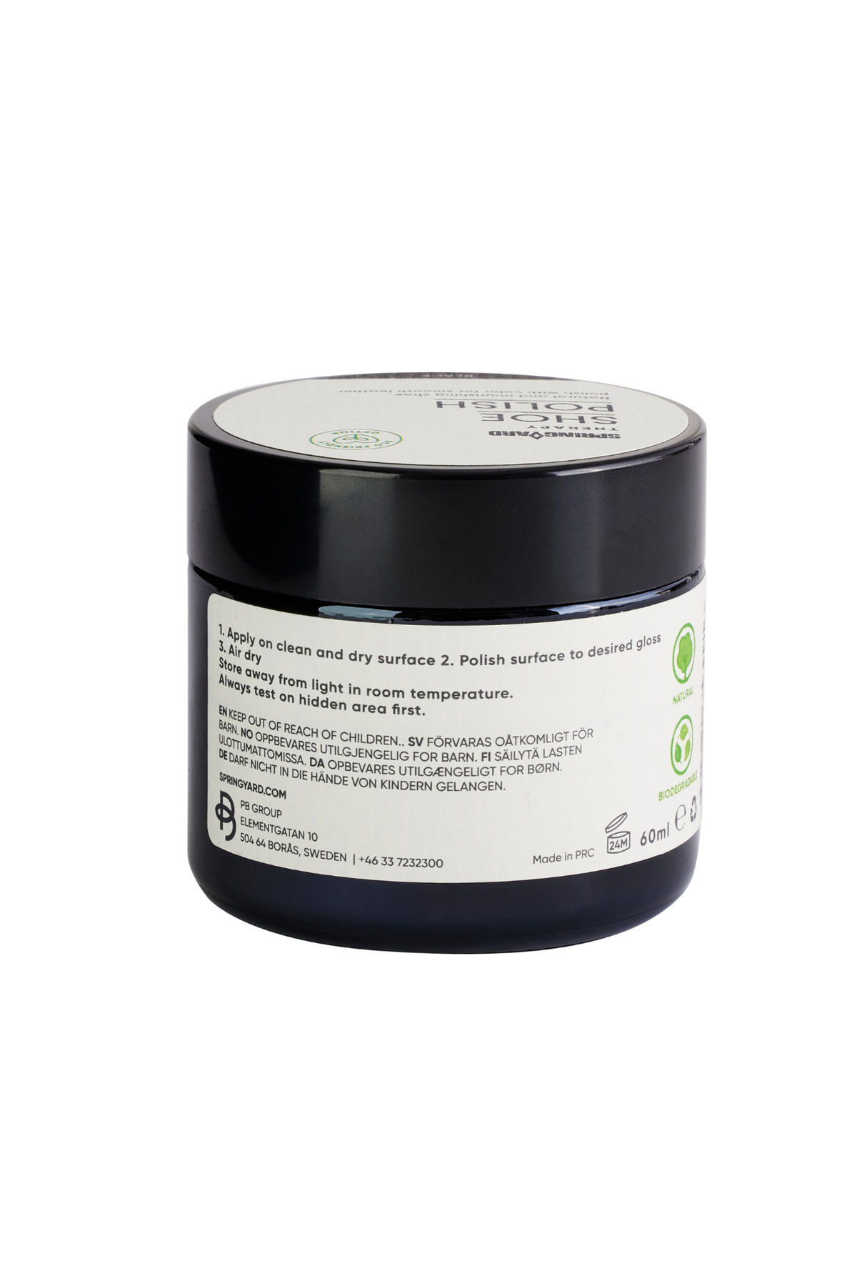 Shoe Polish Black 60ml Springyard