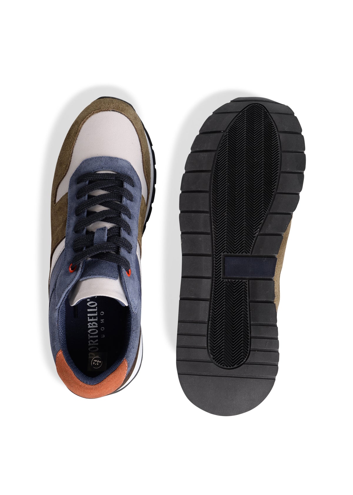 ΑΝΔΡΙΚΑ ΠΑΠΟΥΤΣΙΑ SNEAKERS PORTOBELLO'S ΛΑΔΙ ΜΕ ΜΠΛΕ ΚΑΦΕ ΚΑΙ ΠΟΡΤΟΚΑΛΙ ΛΕΠΤΟΜΕΡΕΙΕΣ