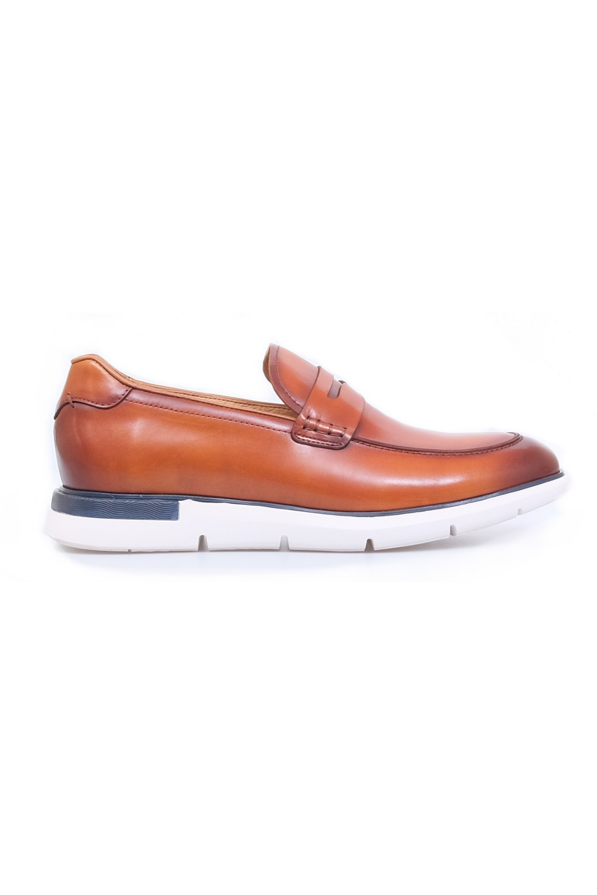 ΑΝΔΡΙΚΑ ΠΑΠΟΥΤΣΙΑ PENNY LOAFERS PORTOBELLO'S ΤΑΜΠΑ ΜΕ ΛΕΥΚΗ ΣΟΛΑ