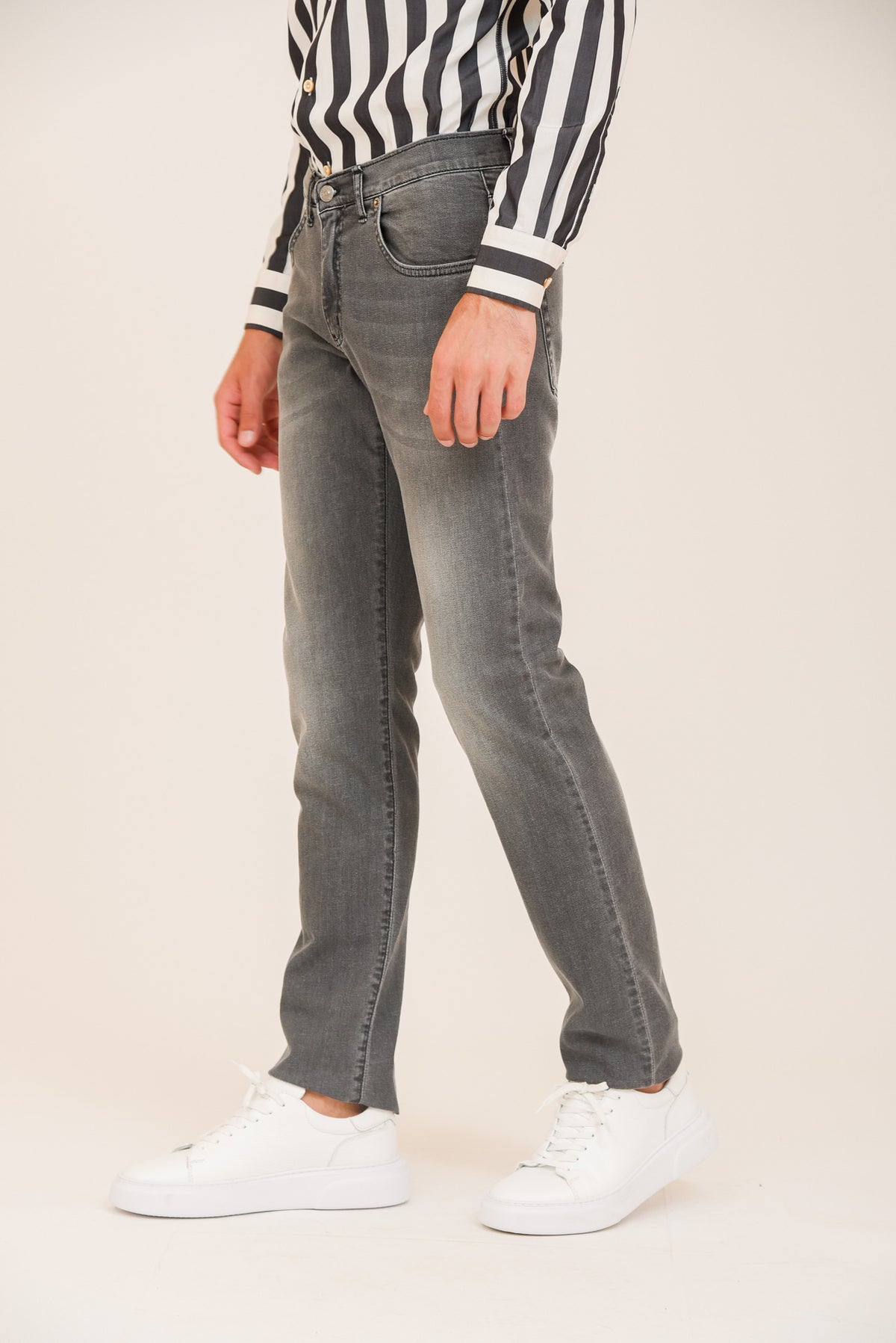 ΑΝΔΡΙΚΟ JEAN PORTOBELLO'S ΓΚΡΙ REGULAR FIT ΜΕ ΤΕΧΝΗΤΗ ΦΘΟΡΑ ΓΙΑ ΙΔΙΑΙΤΕΡΕΣ ΕΜΦΑΝΙΣΕΙΣ