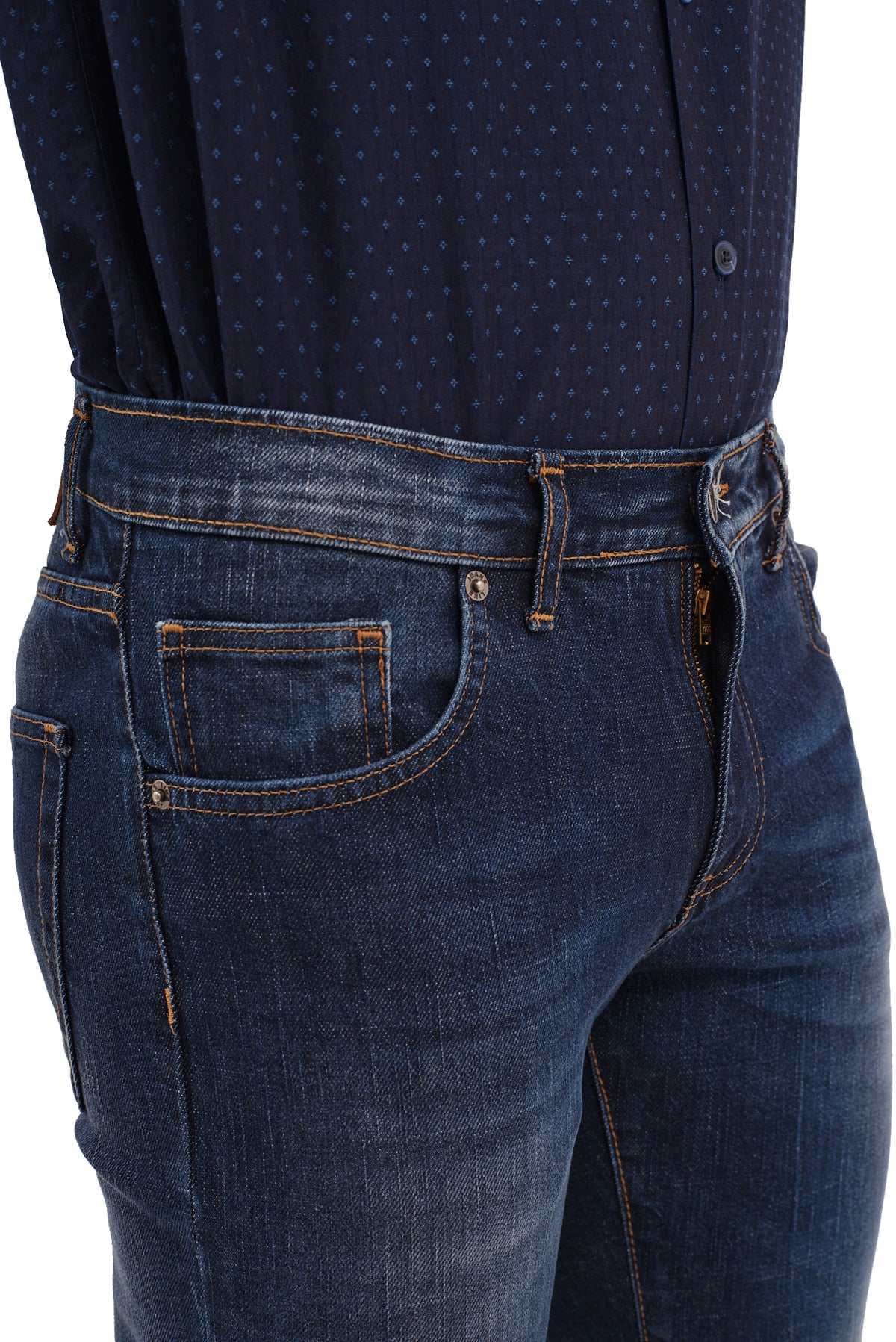 ΑΝΔΡΙΚΟ JEAN PORTOBELLO'S ΣΕ ΜΠΛΕ ΧΡΩΜΑ ΚΑΙ SLIM FIT ΓΡΑΜΜΗ