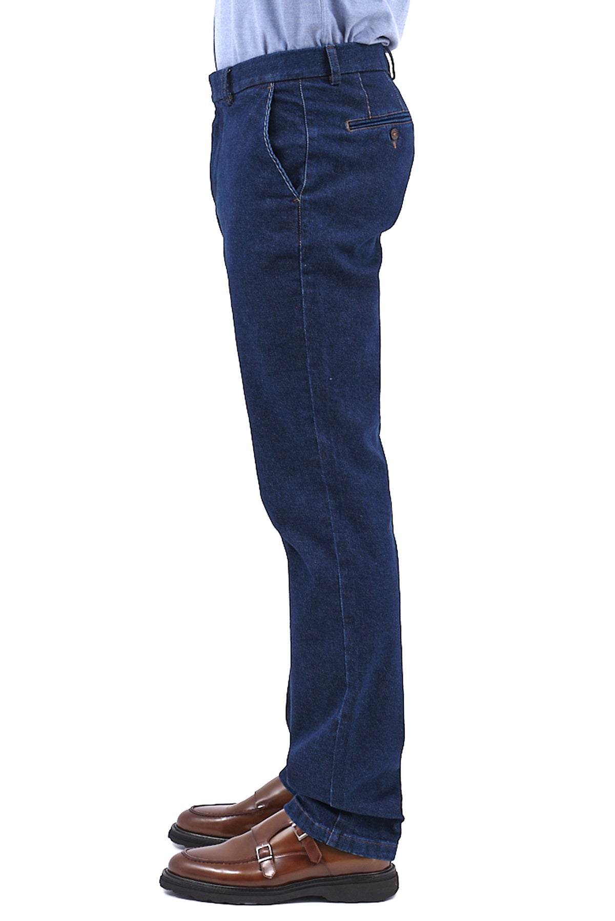 ΑΝΔΡΙΚΟ JEAN CHINOS ΣΕ REGULAR FIT ΚΑΙ ΜΠΛΕ ΑΠΟΧΡΩΣΗ