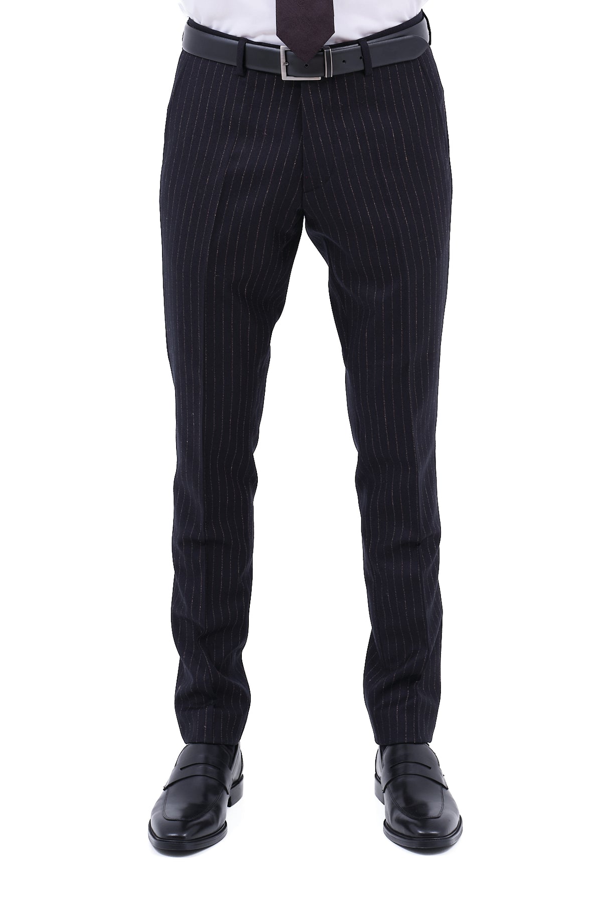 ΑΝΔΡΙΚΟ ΣΤΑΥΡΩΤΟ PINSTRIPE ΚΟΣΤΟΥΜΙ PORTOBELLO'S ΣΕ ΜΑΥΡΟ ΧΡΩΜΑ ΜΕ ΧΡΥΣΑΦΙ ΡΙΓΑ