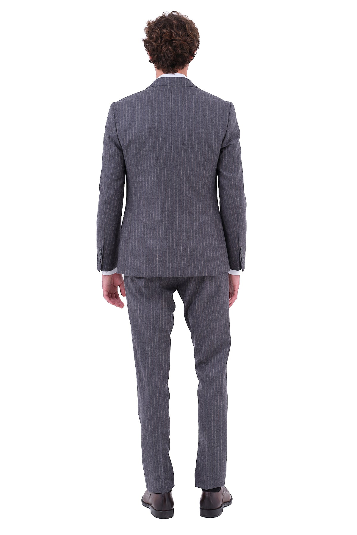 ΑΝΔΡΙΚΟ ΣΤΑΥΡΩΤΟ PINSTRIPE ΚΟΣΤΟΥΜΙ PORTOBELLO'S ΣΕ ΓΚΡΙ ΧΡΩΜΑ ΜΕ ΧΡΥΣΑΦΙ ΡΙΓΑ