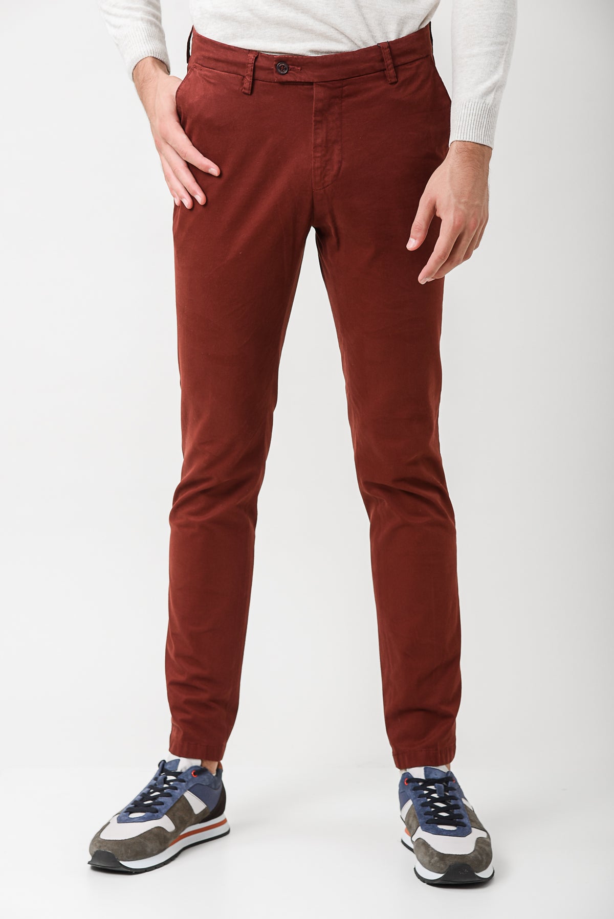 ΑΝΔΡΙΚΟ ΠΑΝΤΕΛΟΝΙ CHINOS PORTOBELLO'S SLIM FIT ΣΕ ΚΕΡΑΜΙΔΙ ΑΠΟΧΡΩΣΗ